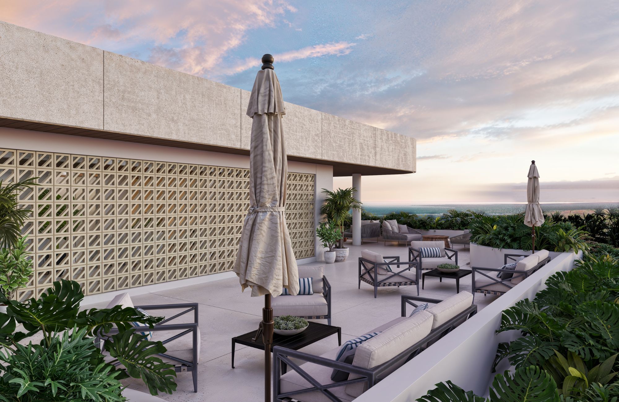 Ocean front apartment with private Jacuzzi, furnished, pool and Coworking Area, for sale in Puerto Morelos.