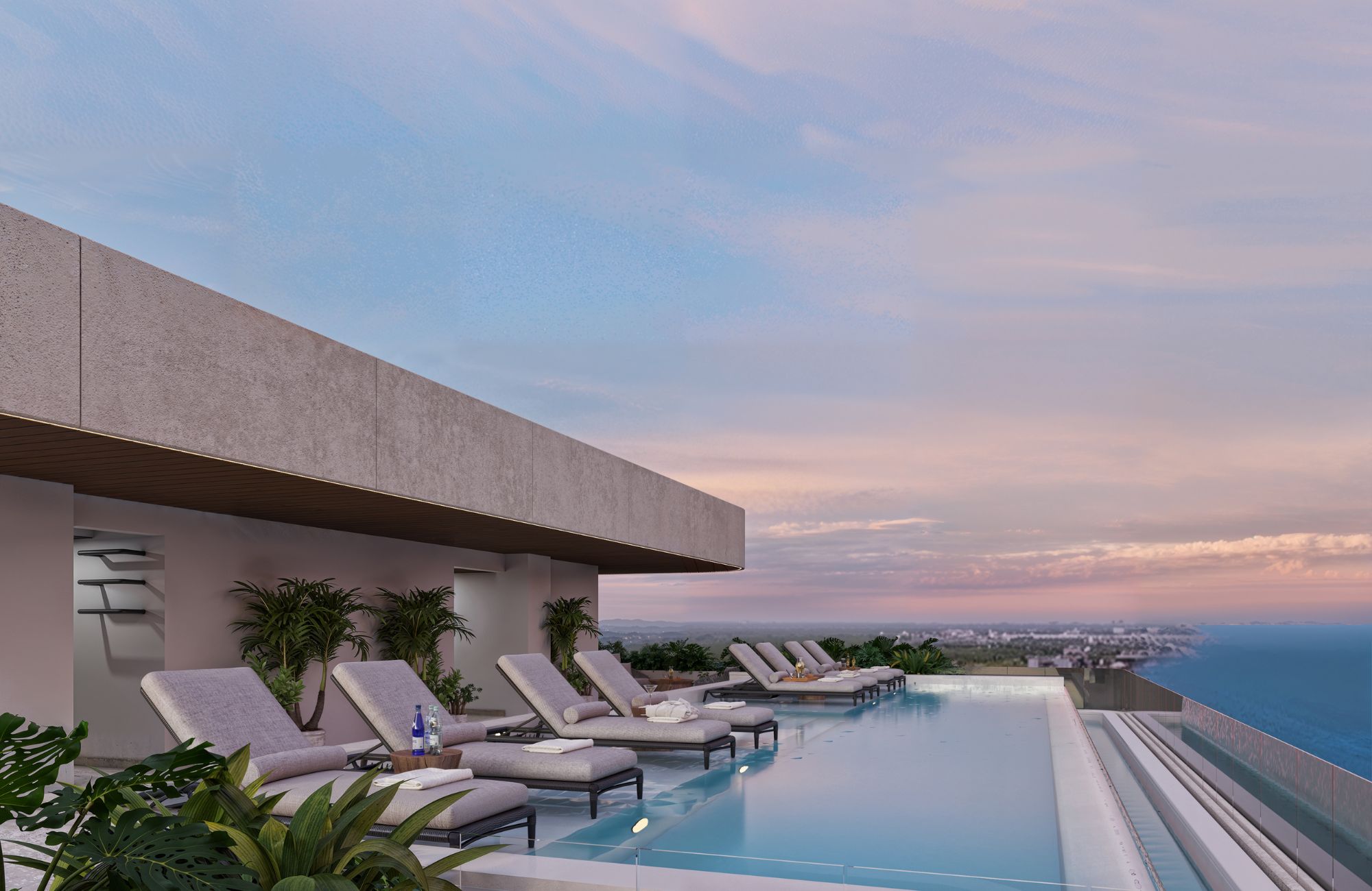 Ocean front apartment with private Jacuzzi, furnished, pool and Coworking Area, for sale in Puerto Morelos.