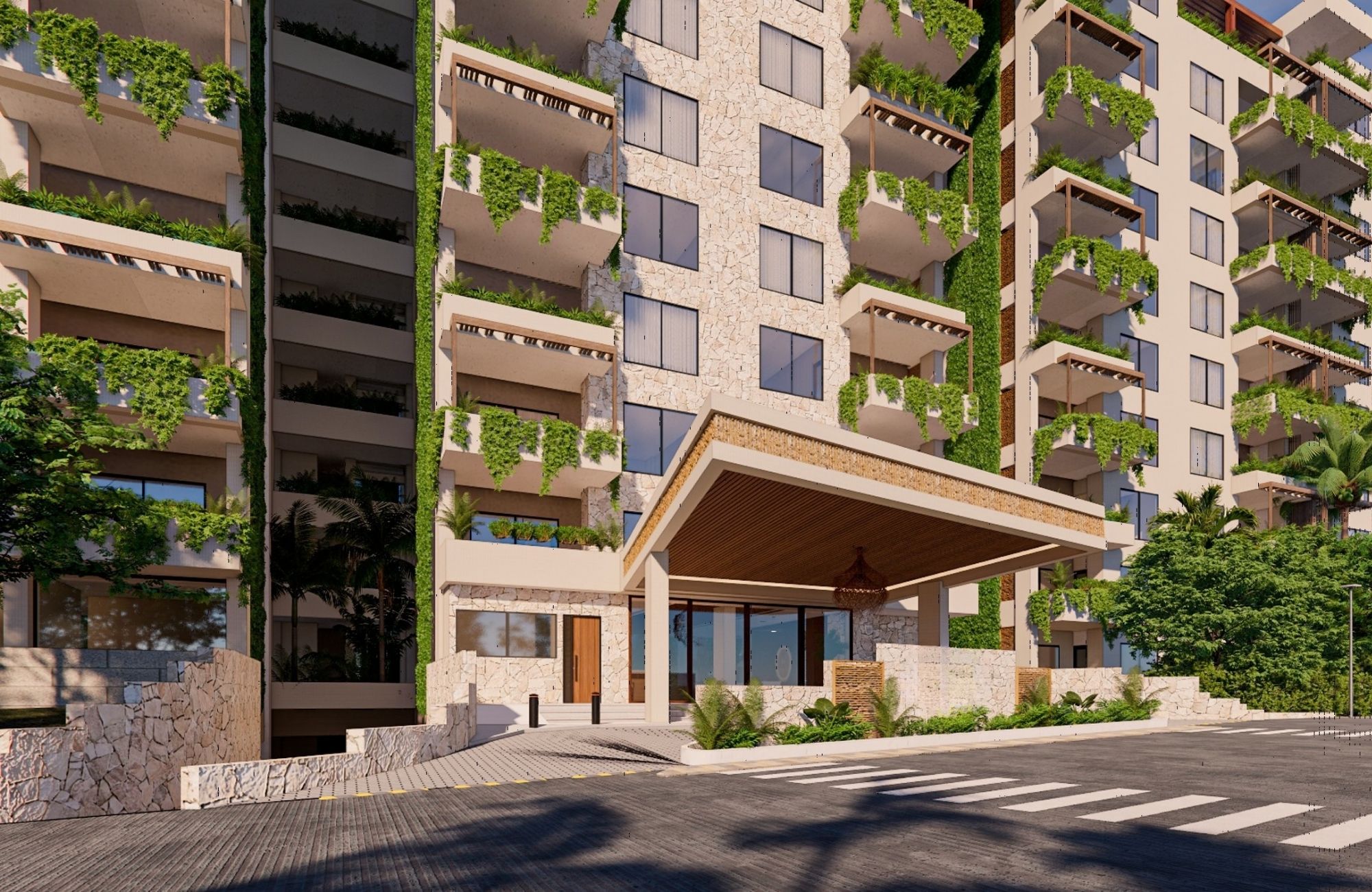 Condominium 190 meters from the beach, ocean view from rooftop, with lock off system, a few steps from Fifth Avenue.