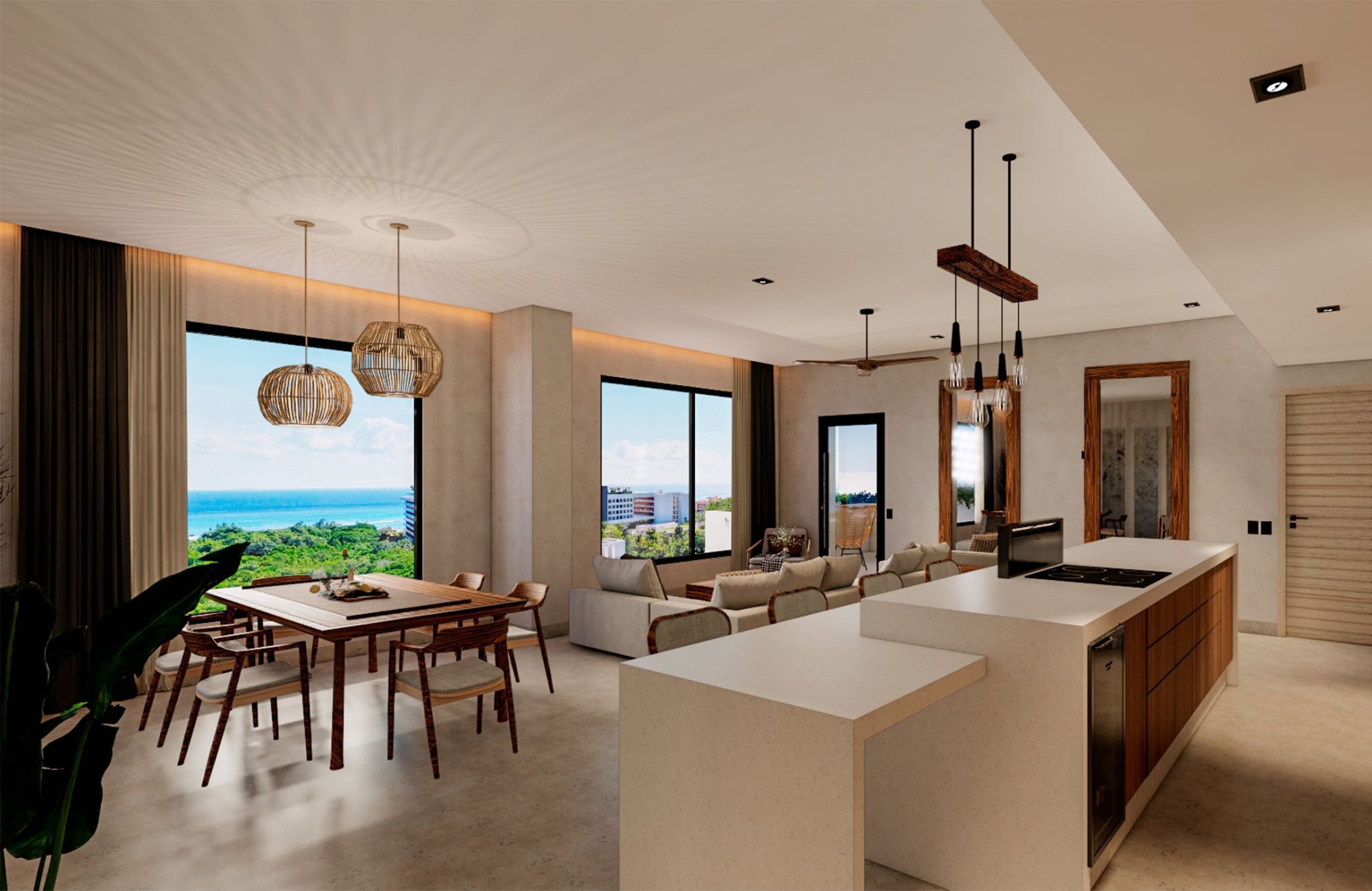 Golf-course view condo in The Village, for sale, Corasol, Playa del Carmen