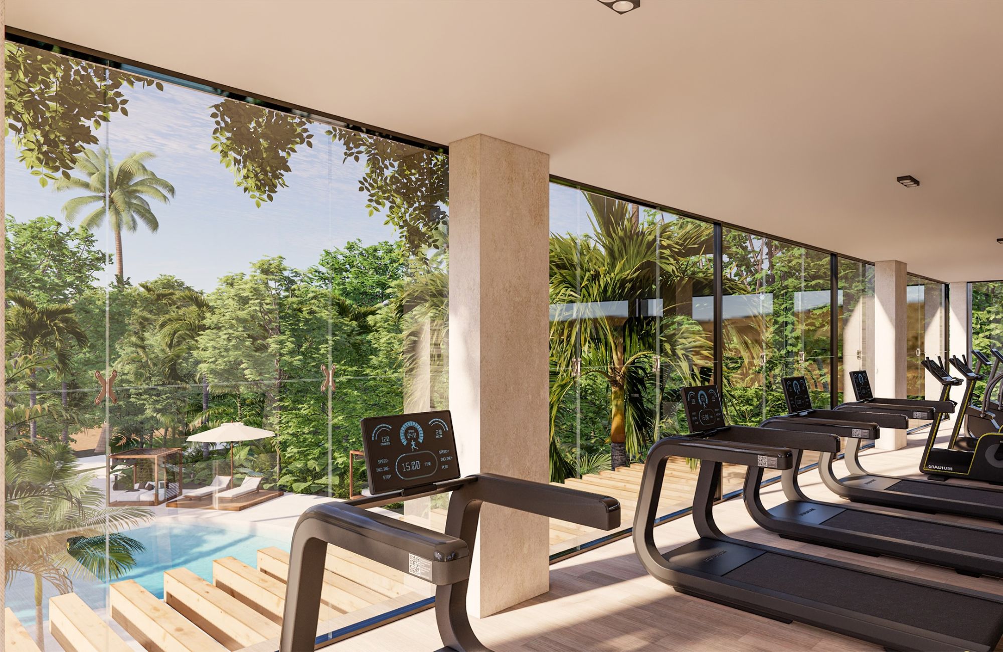 Golf-course view condo in The Village, for sale, Corasol, Playa del Carmen