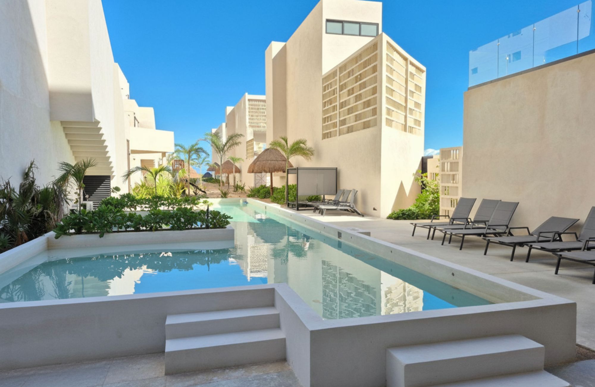 Apartment with ocean view pool and more amenities for sale San Crisanto Yucatan.