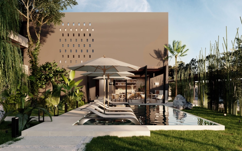 Departamento con alberca com&uacute;n, en venta, Temoz&oacute;n Norte, M&eacute;rida