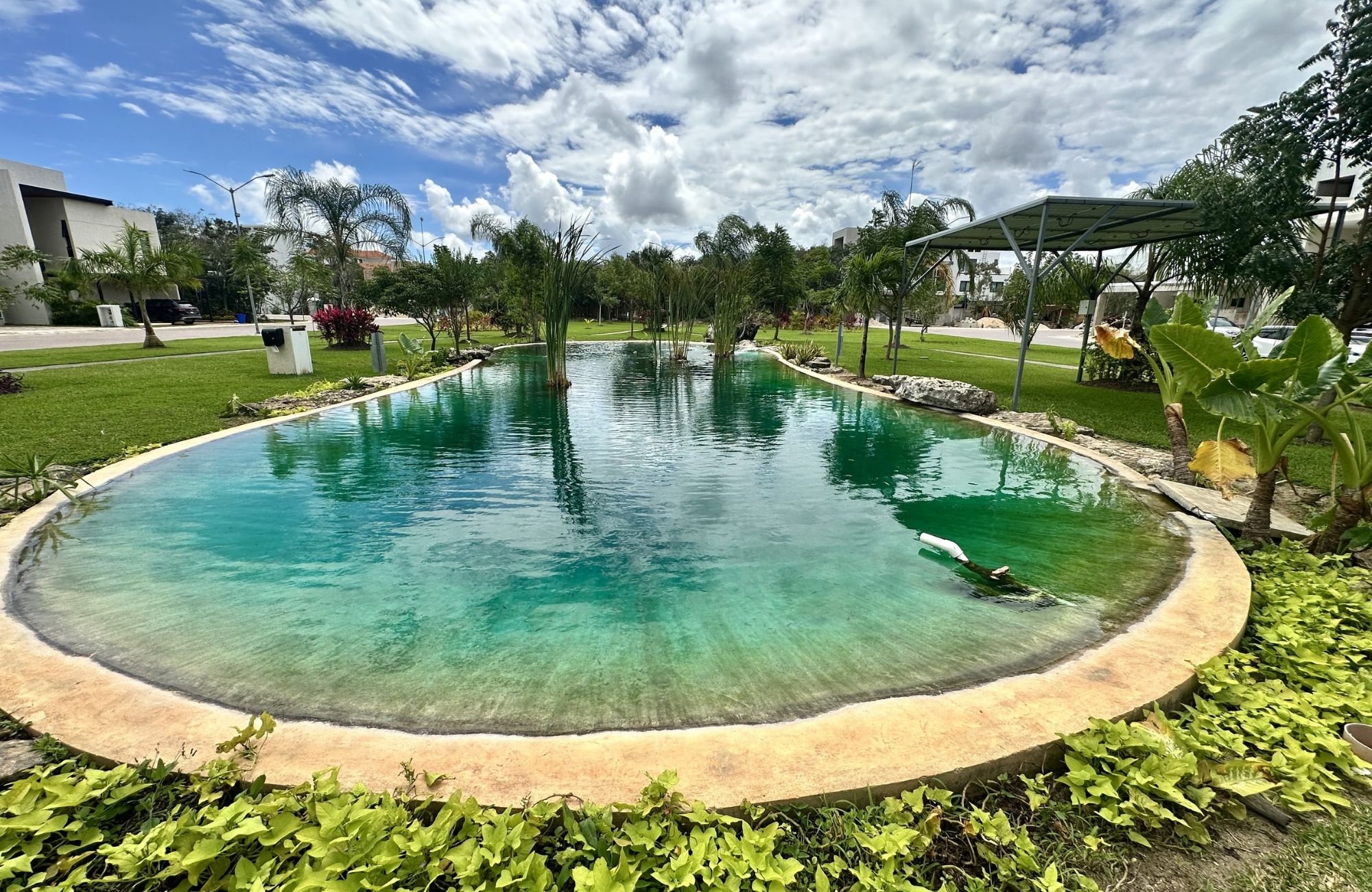 House with private pool, high ceilings for sale in Aqua gated community, Cancun.