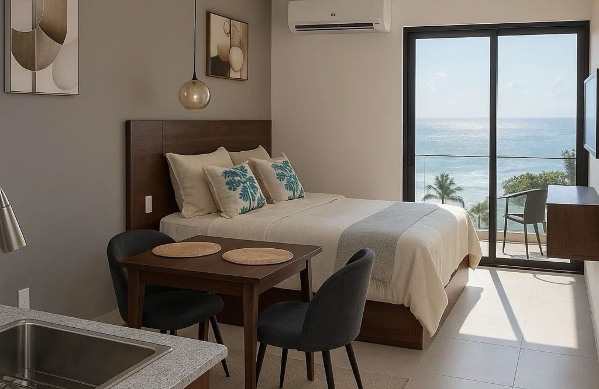 Estudio con vista al manglar, planta baja, en venta, Frente al mar, Puerto Morelos