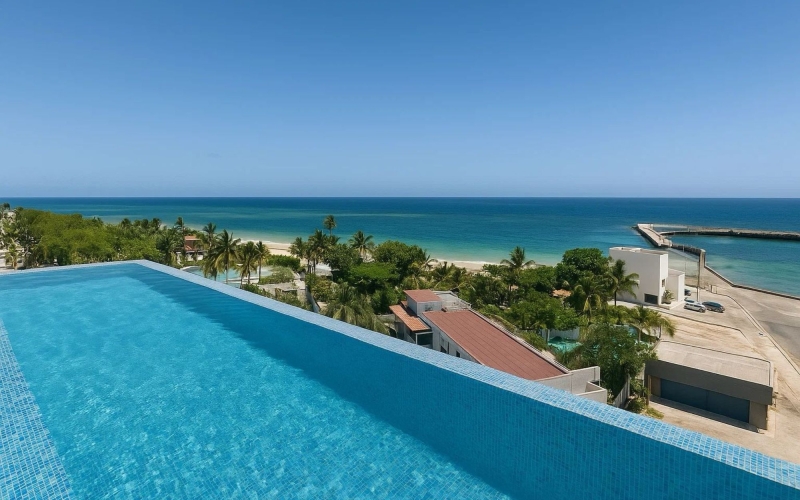 Estudio con vista al mar, quinto piso,&nbsp; en venta, Frente al mar, Puerto Morelos