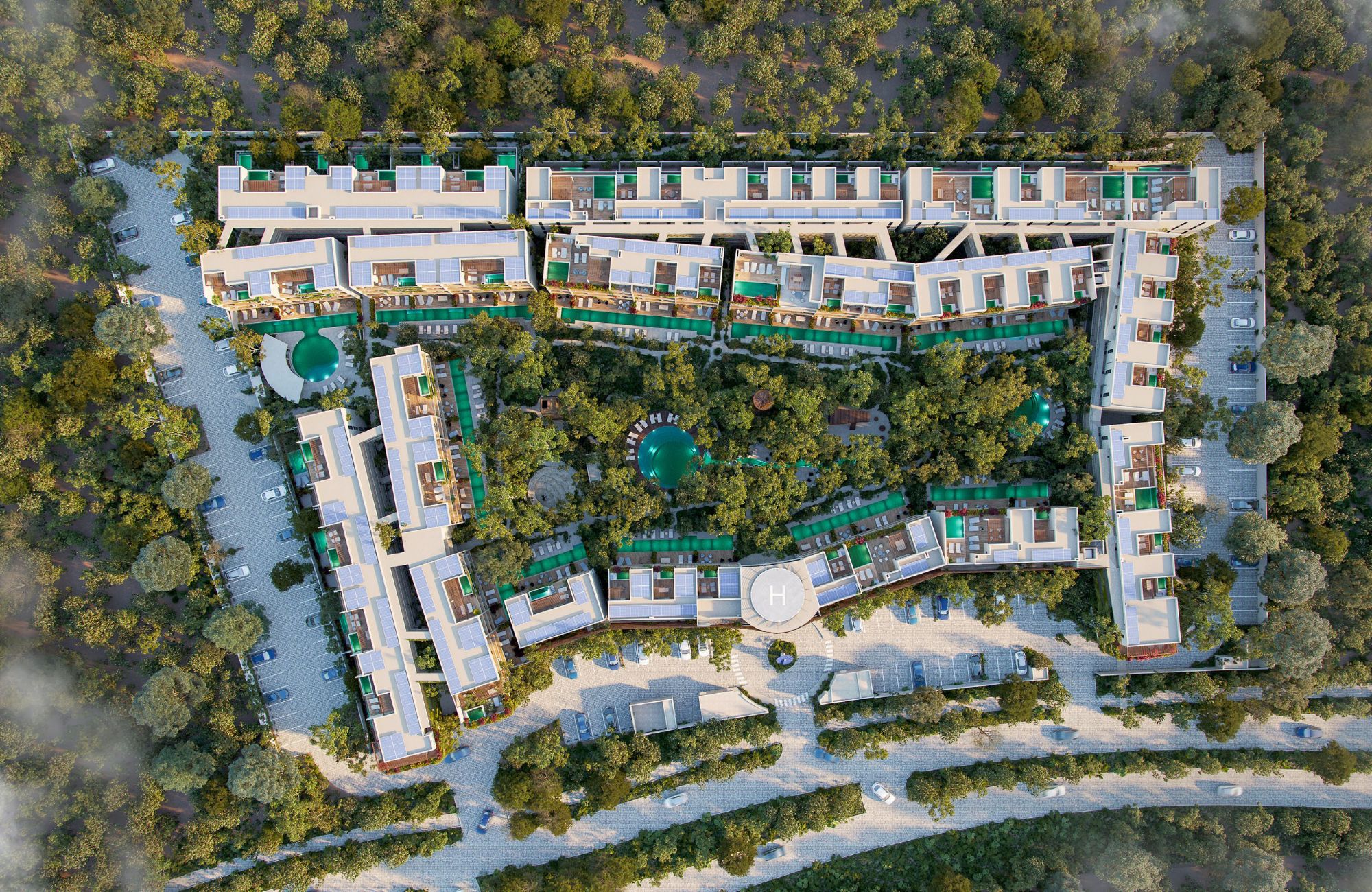 Departamento con jard&iacute;n y alberca privada, gimnasio, restaurante, area de yoga al aire libre, bicicletas, 5 minutos de la playa