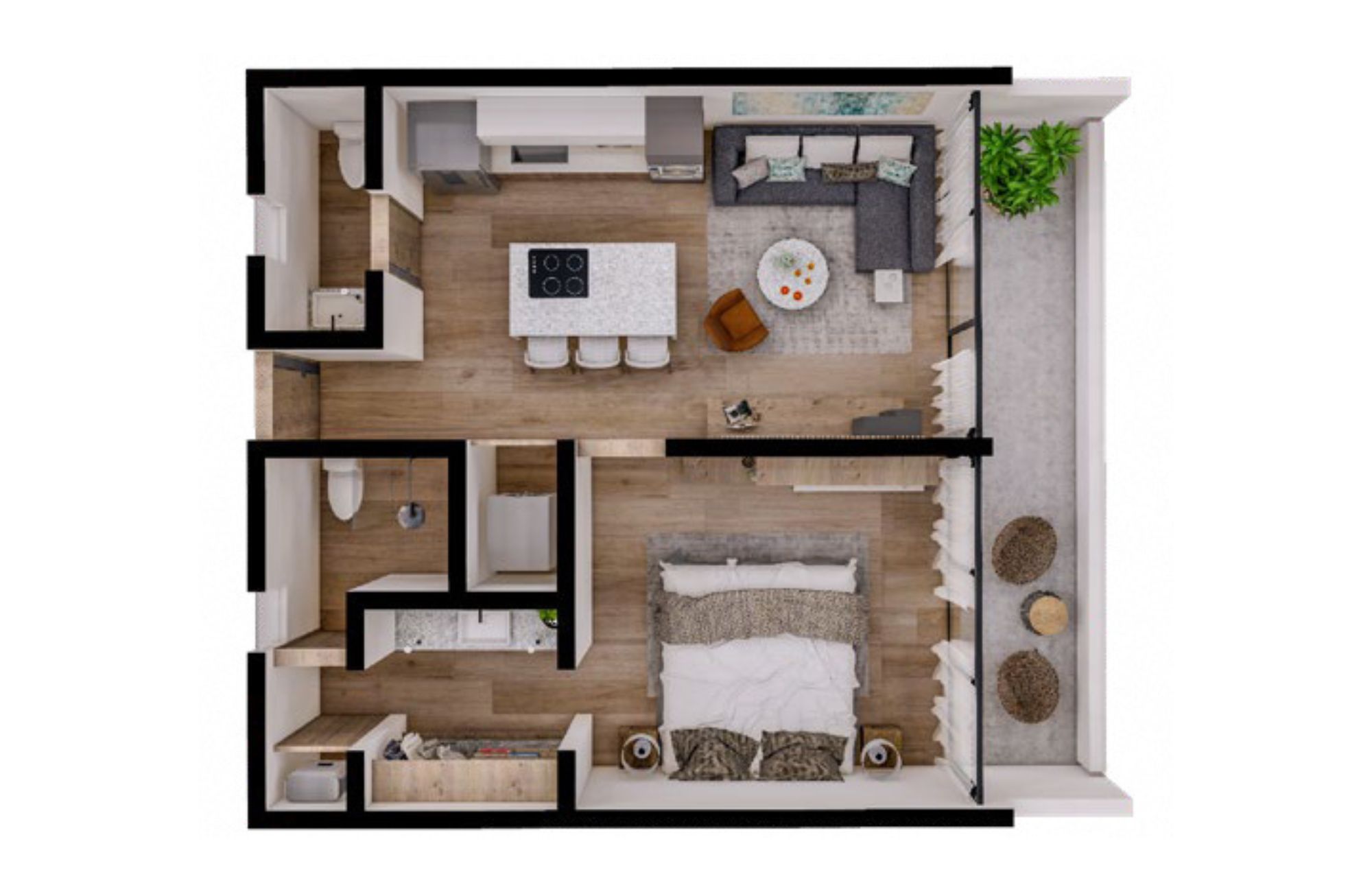 Departamento con jard&iacute;n y alberca privada, gimnasio, restaurante, area de yoga al aire libre, bicicletas, 5 minutos de la playa