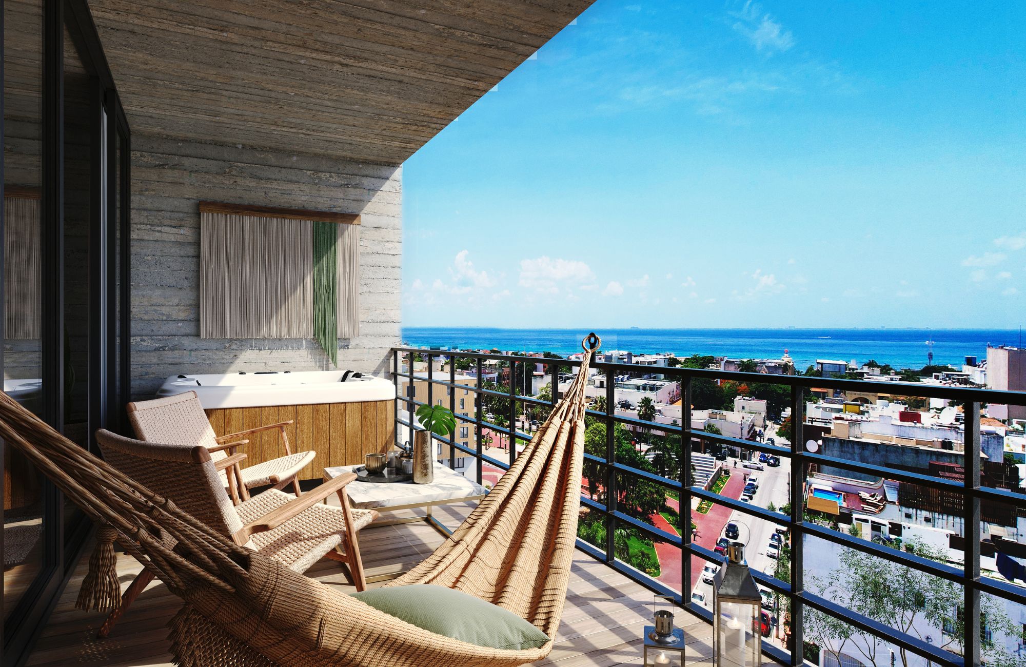 Apartment with Pool &amp; Rooftop, coworking, for Sale, Playa del Carmen
