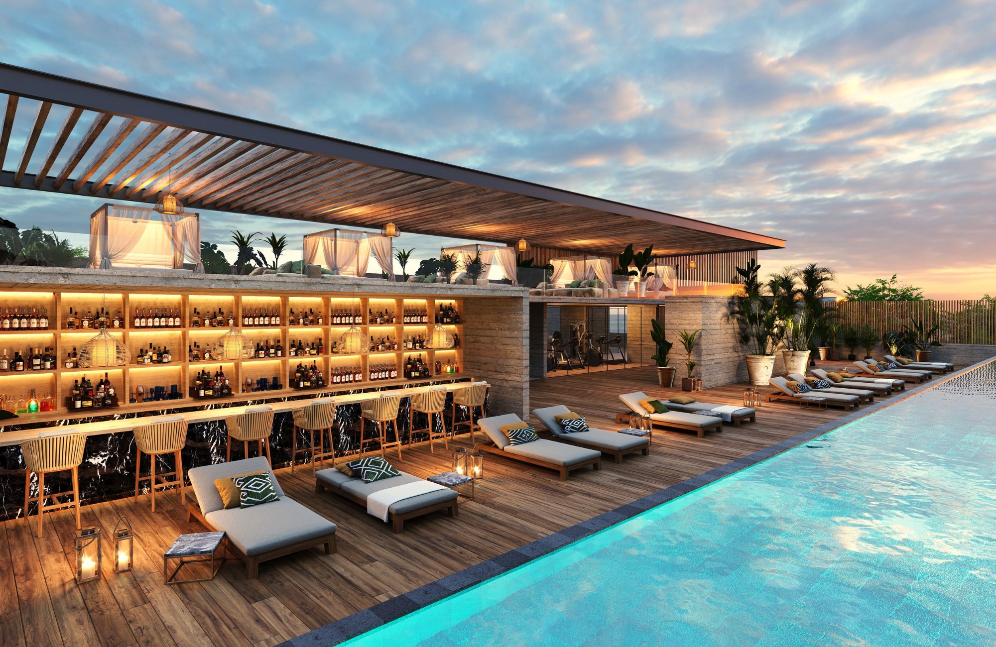 Apartamento, alberca, hamacas, cine al aire libre en venta Playa del Carmen