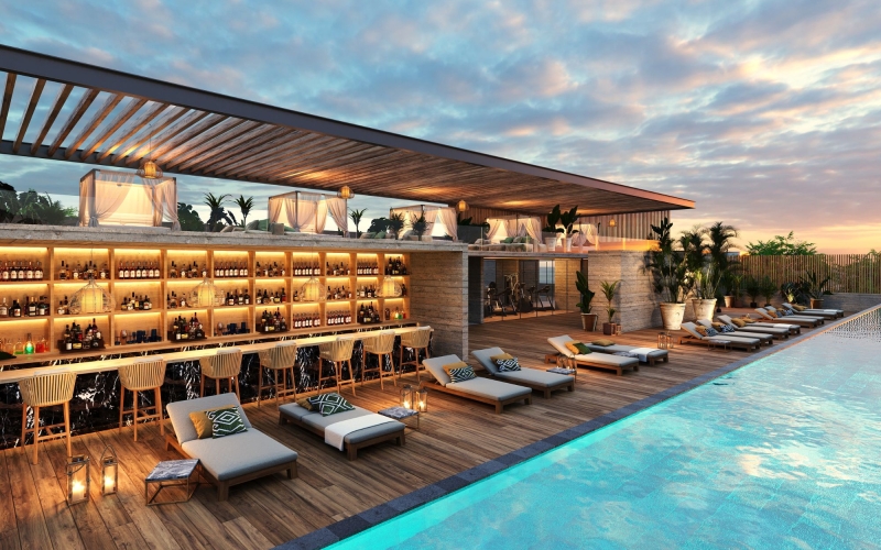 Loft con doble altura, cine, spa, pet friendly venta, Centro Playa del Carmen.