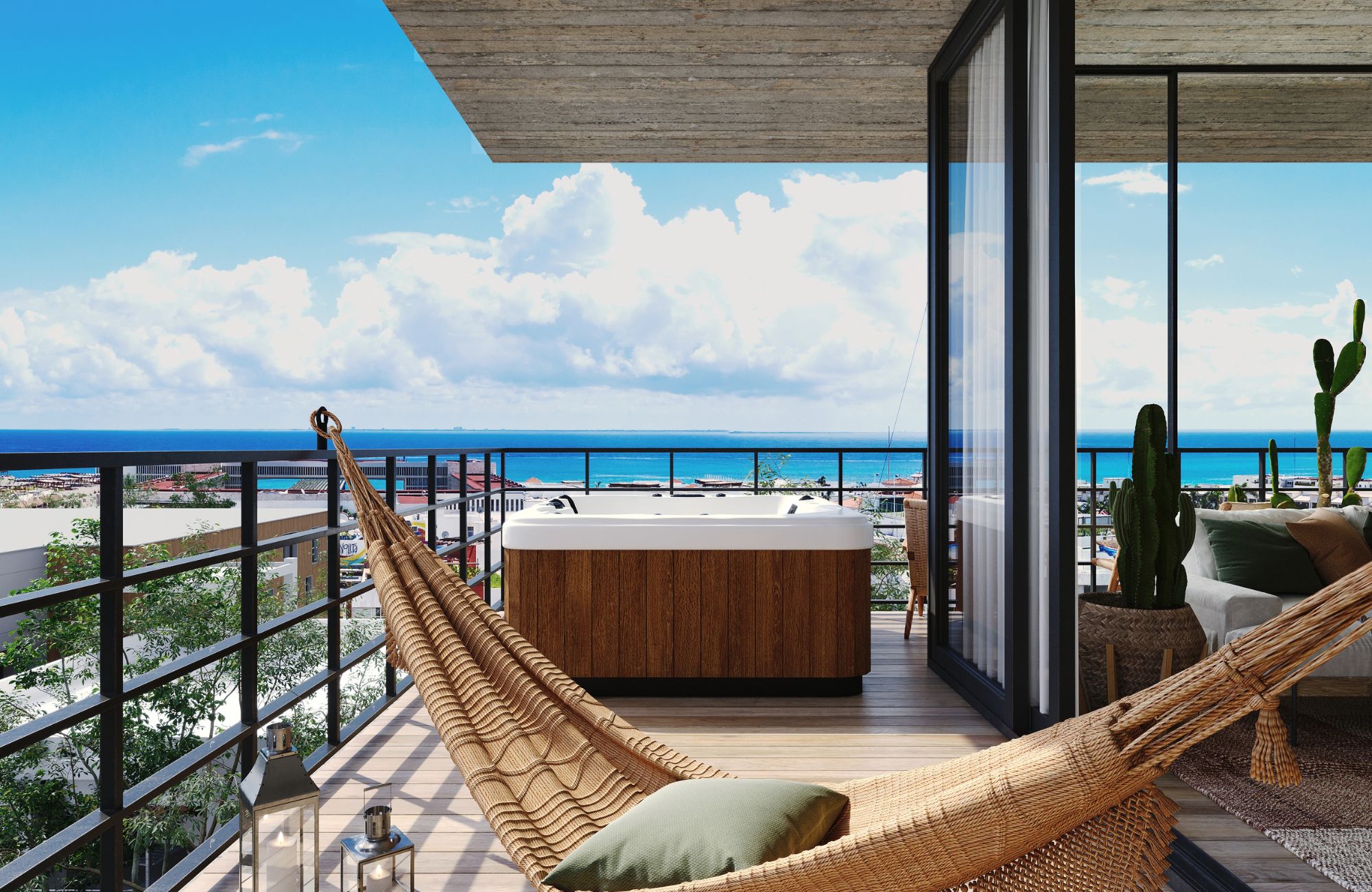 Condo with jacuzzi, ocean view amenities, for sale Downtown, Playa del Carmen