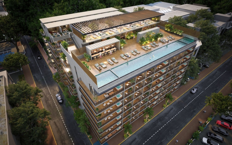 Condo with lock-off and plunge pool for sale, Downtown, Playa del Carmen.