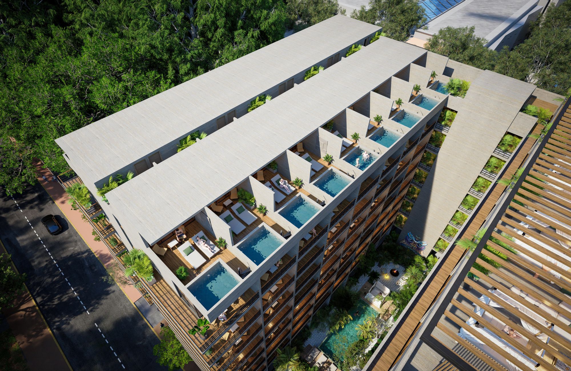 Apartment with family room, 34 m2 terrace, rooftop with Jacuzzi and pool overlooking the golf course, beach club, clubhouse and luxury ameni