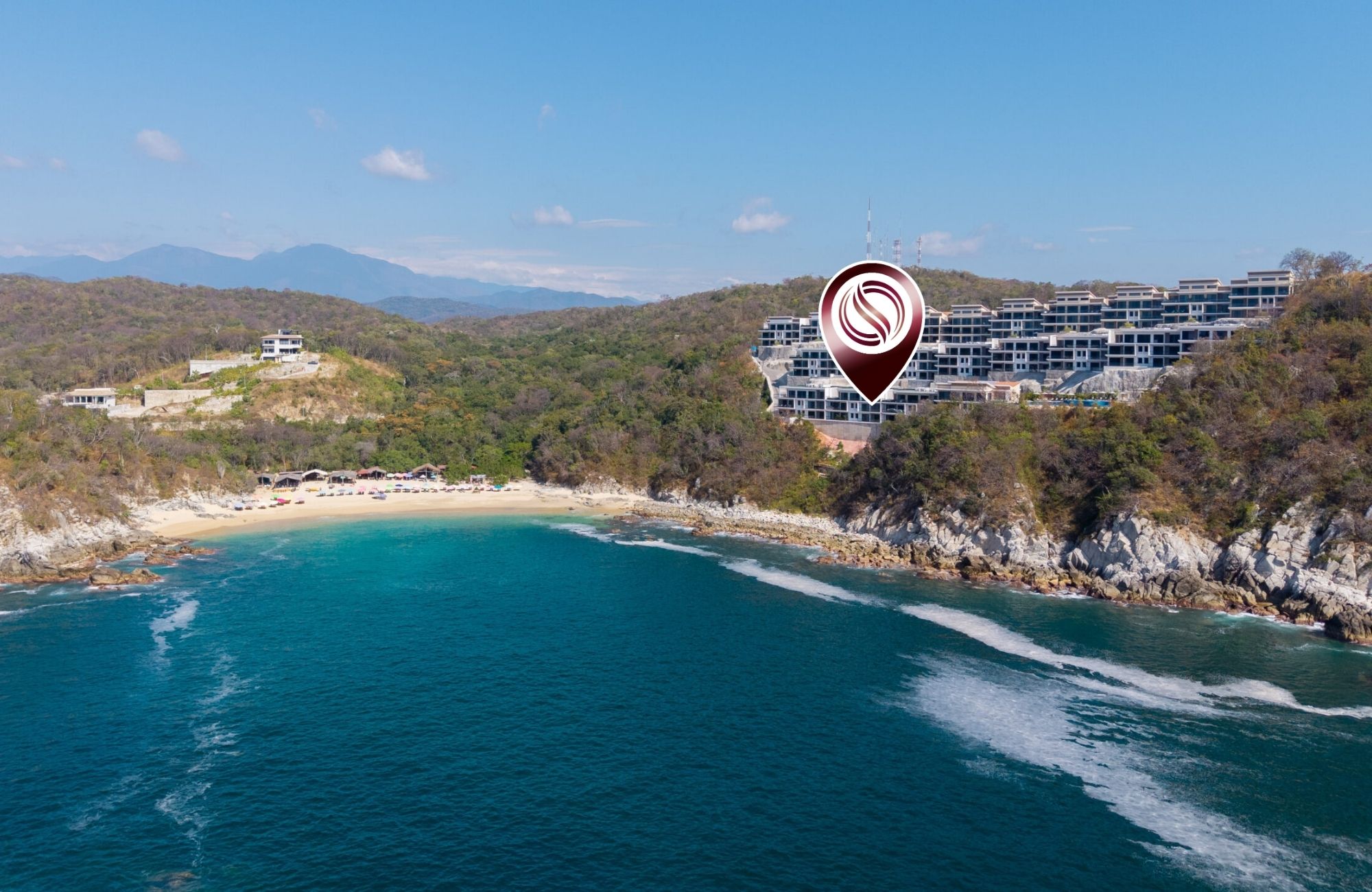 Beach front condominium, beach club with ocean access, spa, gym, yoga, golf and hotel services, pre-construction, for sale Huatulco.