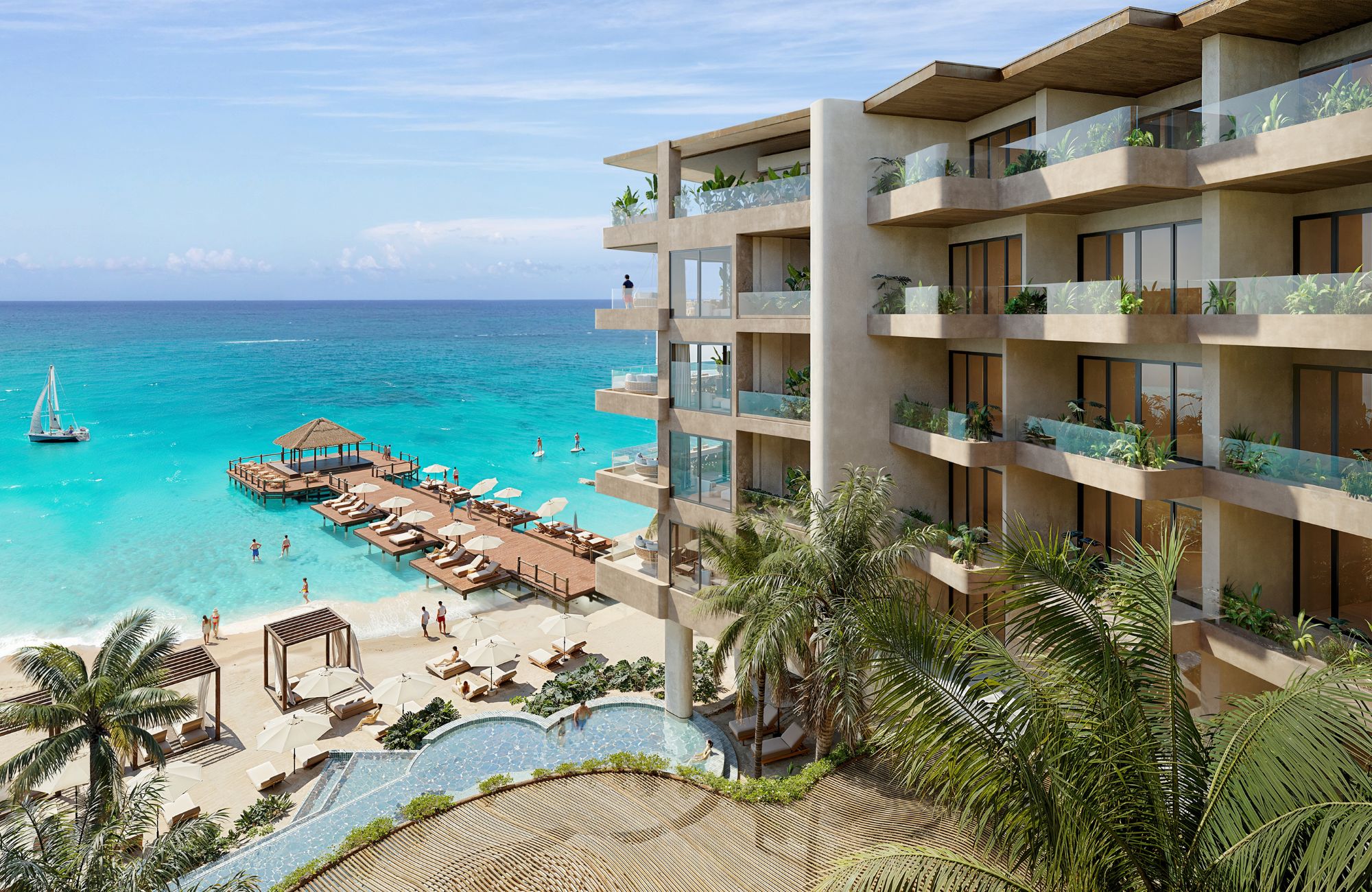 Condominium with private terrace and pool for sale, La Veleta, Tulum.