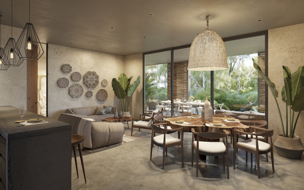 Condo con amenidades, servicio a la habitacion y area comercial boho chic