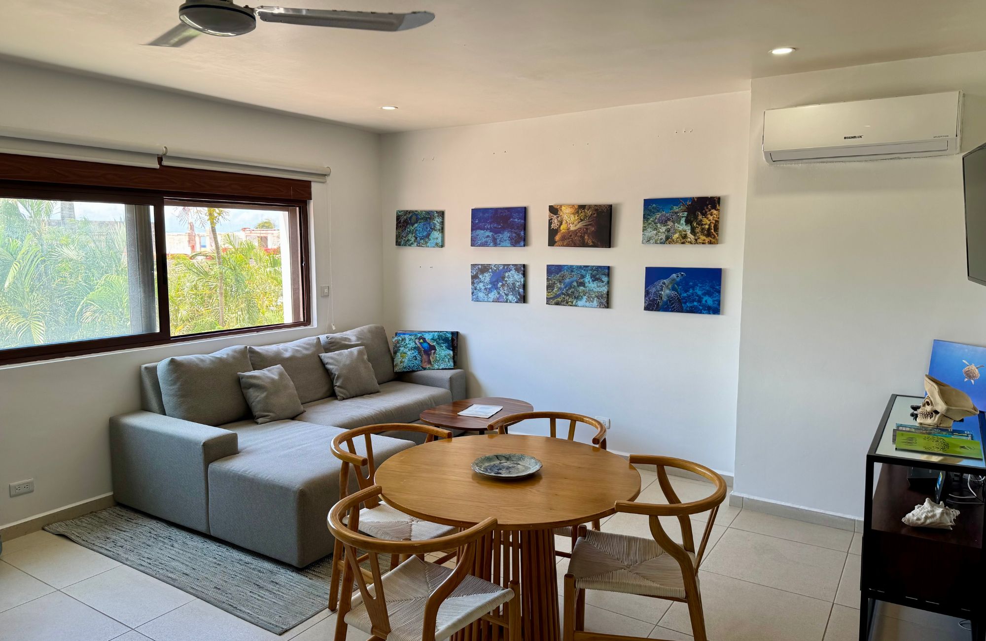 Studio near the beach, room &amp; pool service, fire pit, playground for children, hammock area, surrounded by green, 1 km from the beach pre-co