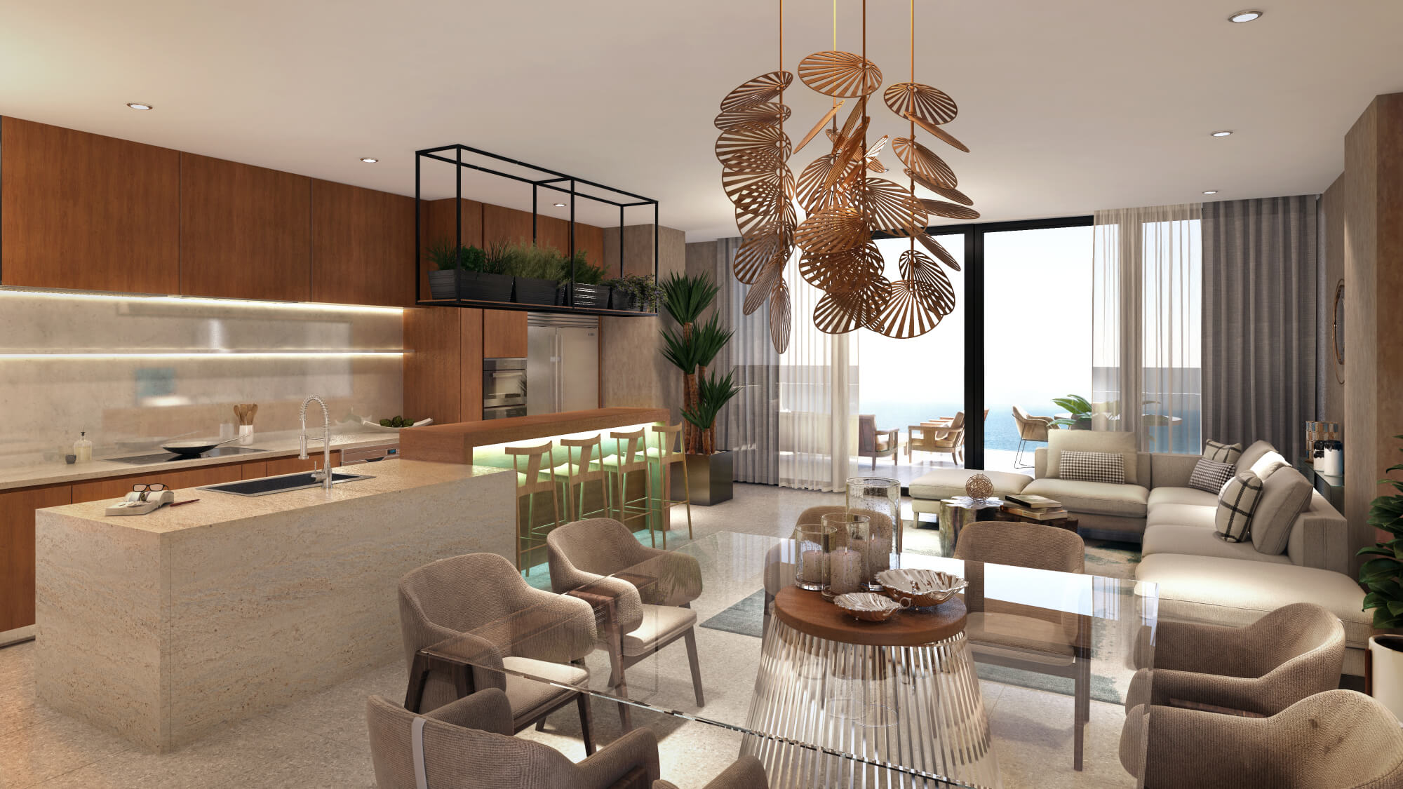 Penthouse with two pools, double height ceilings, rooftop, for sale in Montebello M&eacute;rida.
