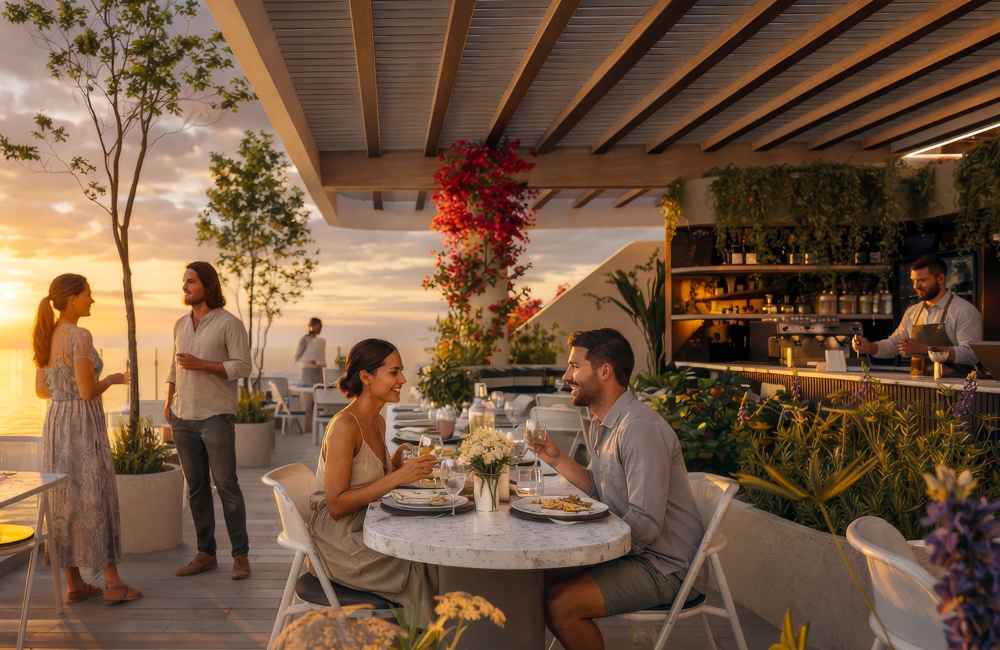 Double-height loft, ocean view amenities, for sale, Downtown, Playa del Carmen.