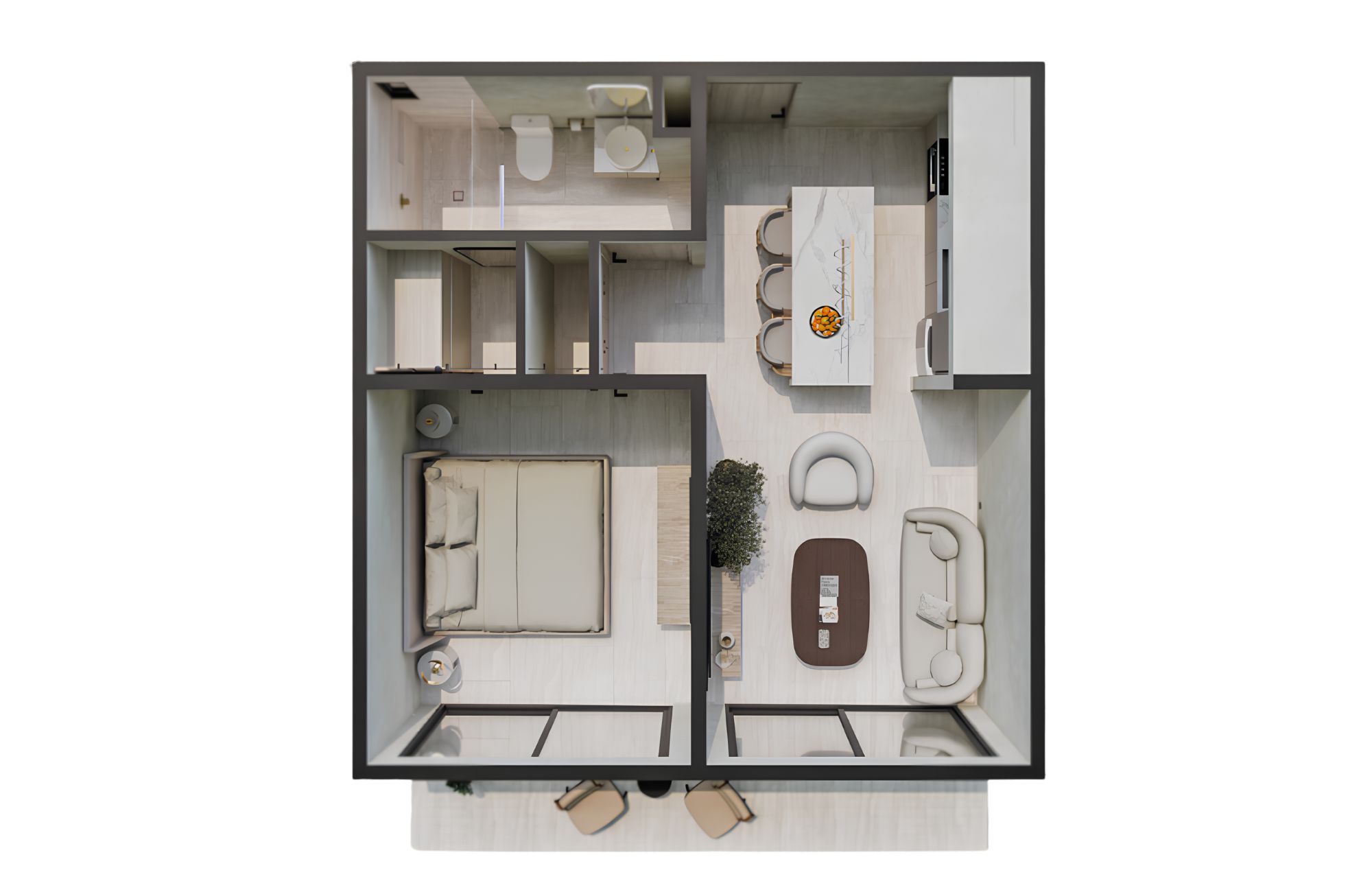 Apartment with lock off, terrace, cellar and laundry room, overlooking the forest, spa, sports courts, pool, jacuzzi, children&amp;#39;s club, in Cu