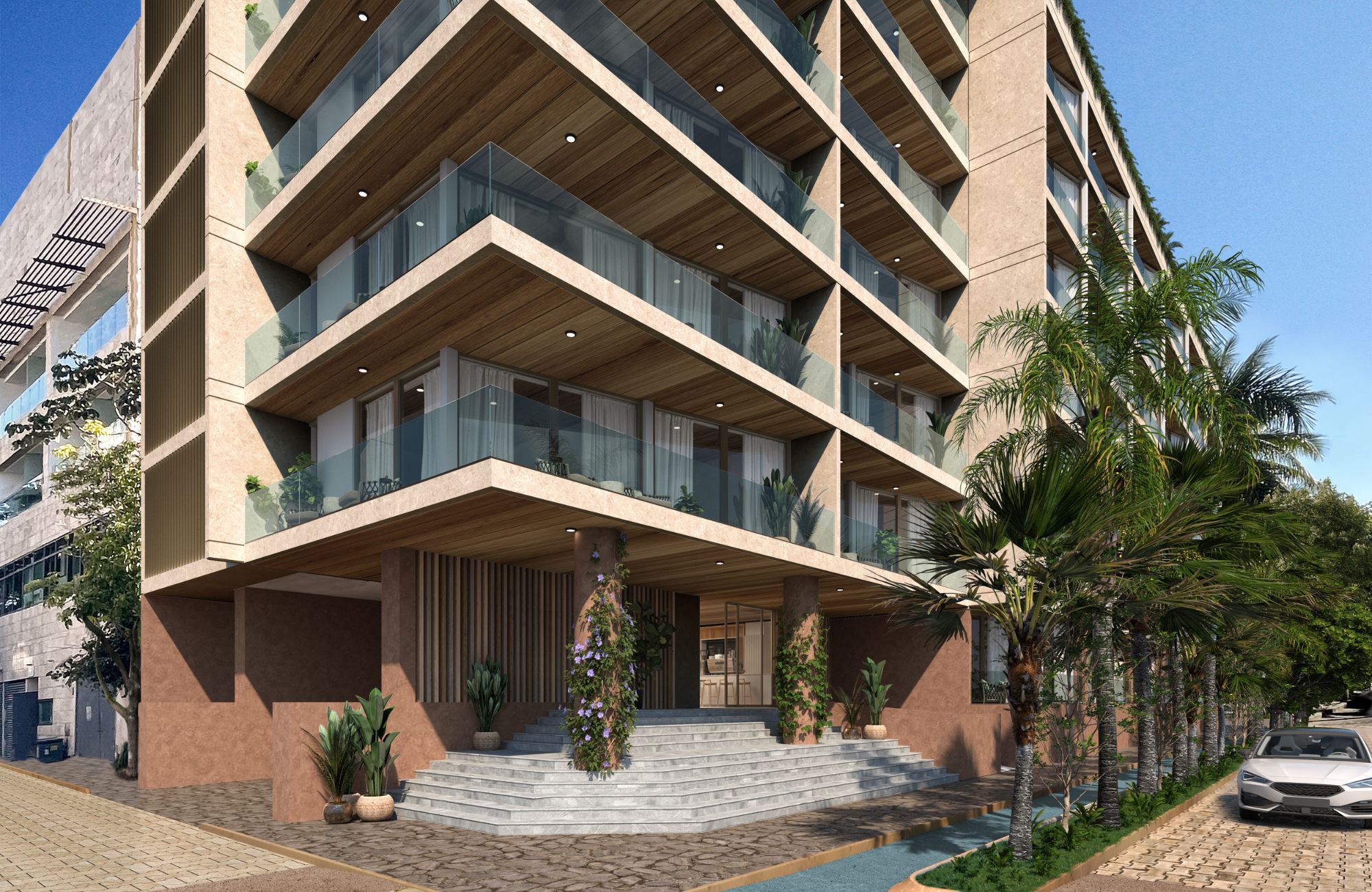 Departamento con terraza, vista al campo de golf, en venta Playa del Carmen.