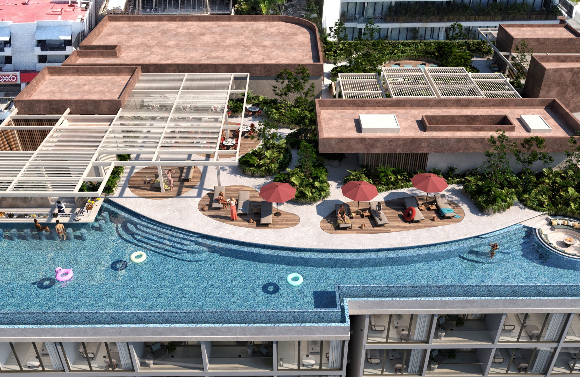 Departamento con terraza, vista al campo de golf, en venta Playa del Carmen.
