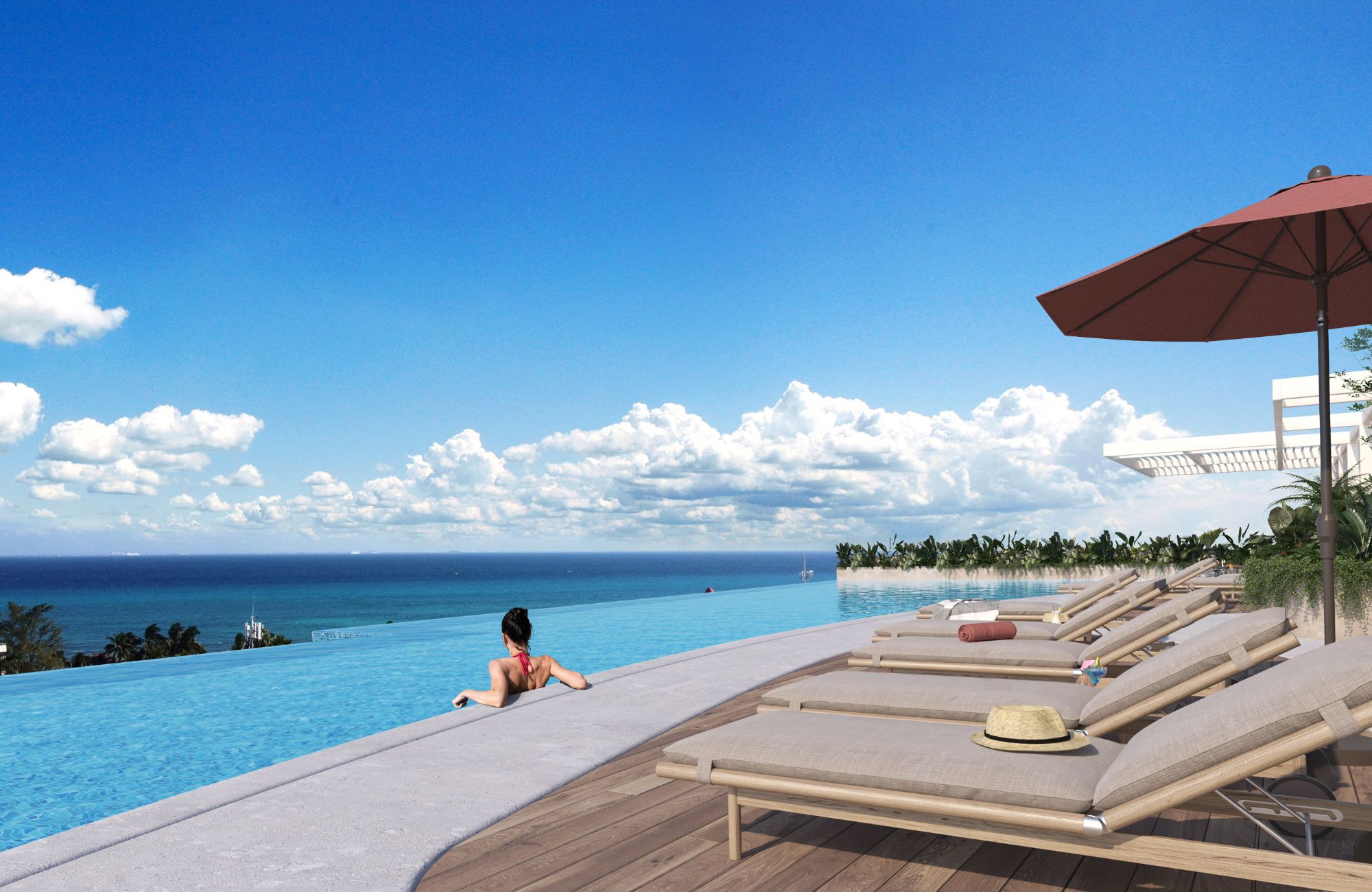 Departamento dos niveles, terraza con acceso a la alberca, Awa Playacar, PDC&nbsp;
