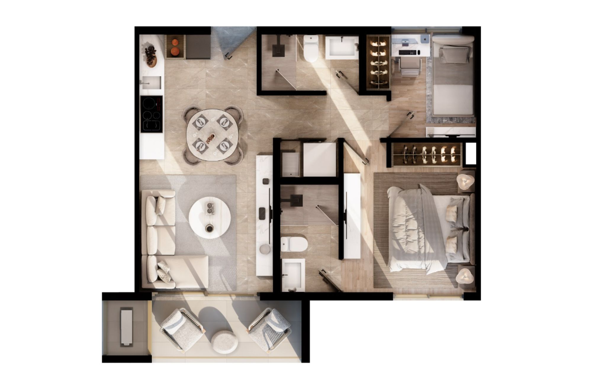 Apartment with lock-off system and amenities, for sale