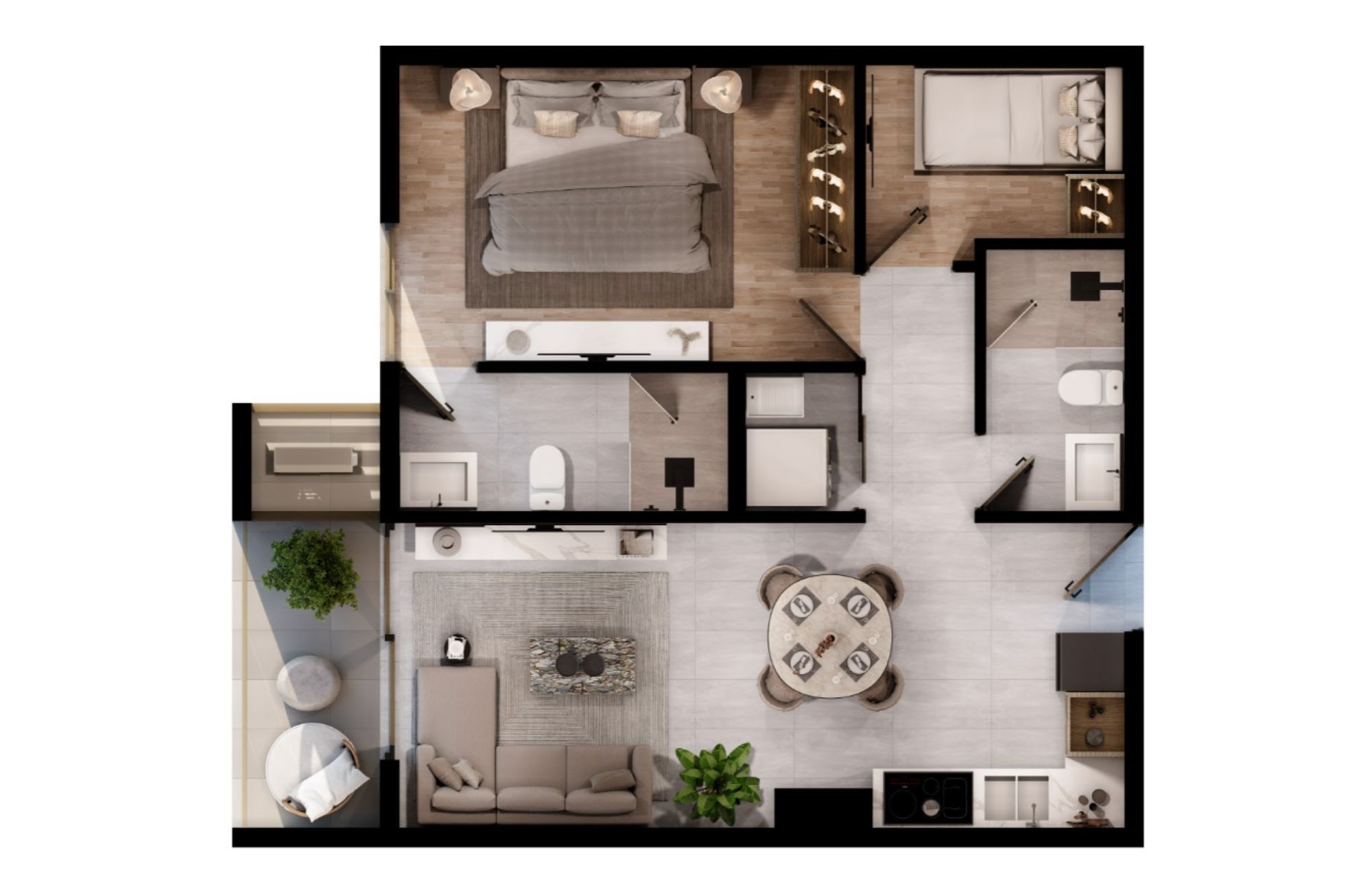 Apartment with balcony, cinema, and swimming pool, for sale