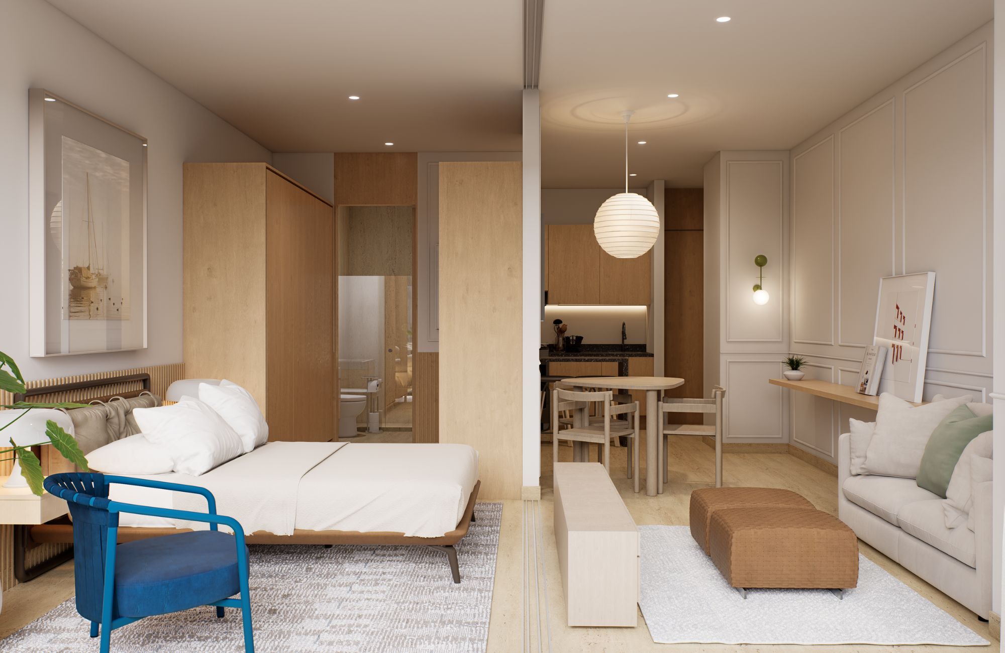 Studio with terrace and spa, pre-construction for sale, Reforma, Mexico City