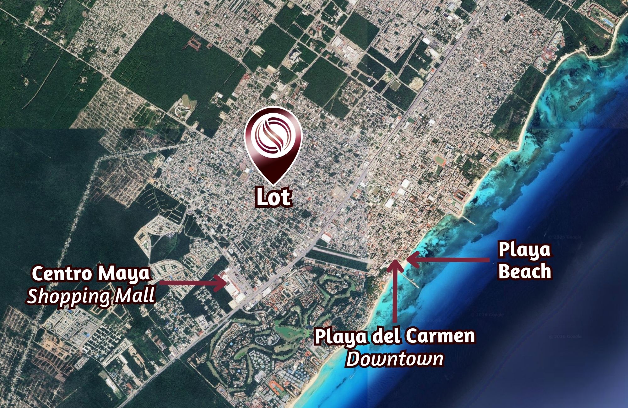Land in a private residential community with a clubhouse, sports courts, swimming pool, and dog areas for sale in Playa del Carmen.