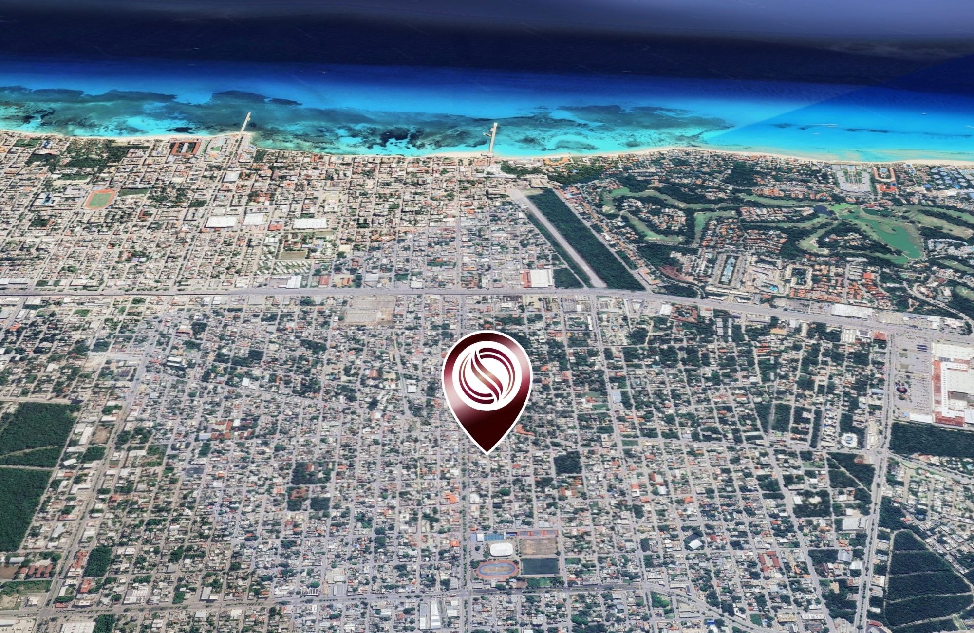 Land in a private residential community with a clubhouse, sports courts, swimming pool, and dog areas for sale in Playa del Carmen.