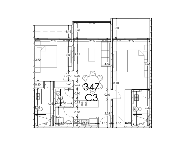 Condominium with garden, cenote, pool, 400 meters from the beach, on the golf course, pre-construction-sale Playacar