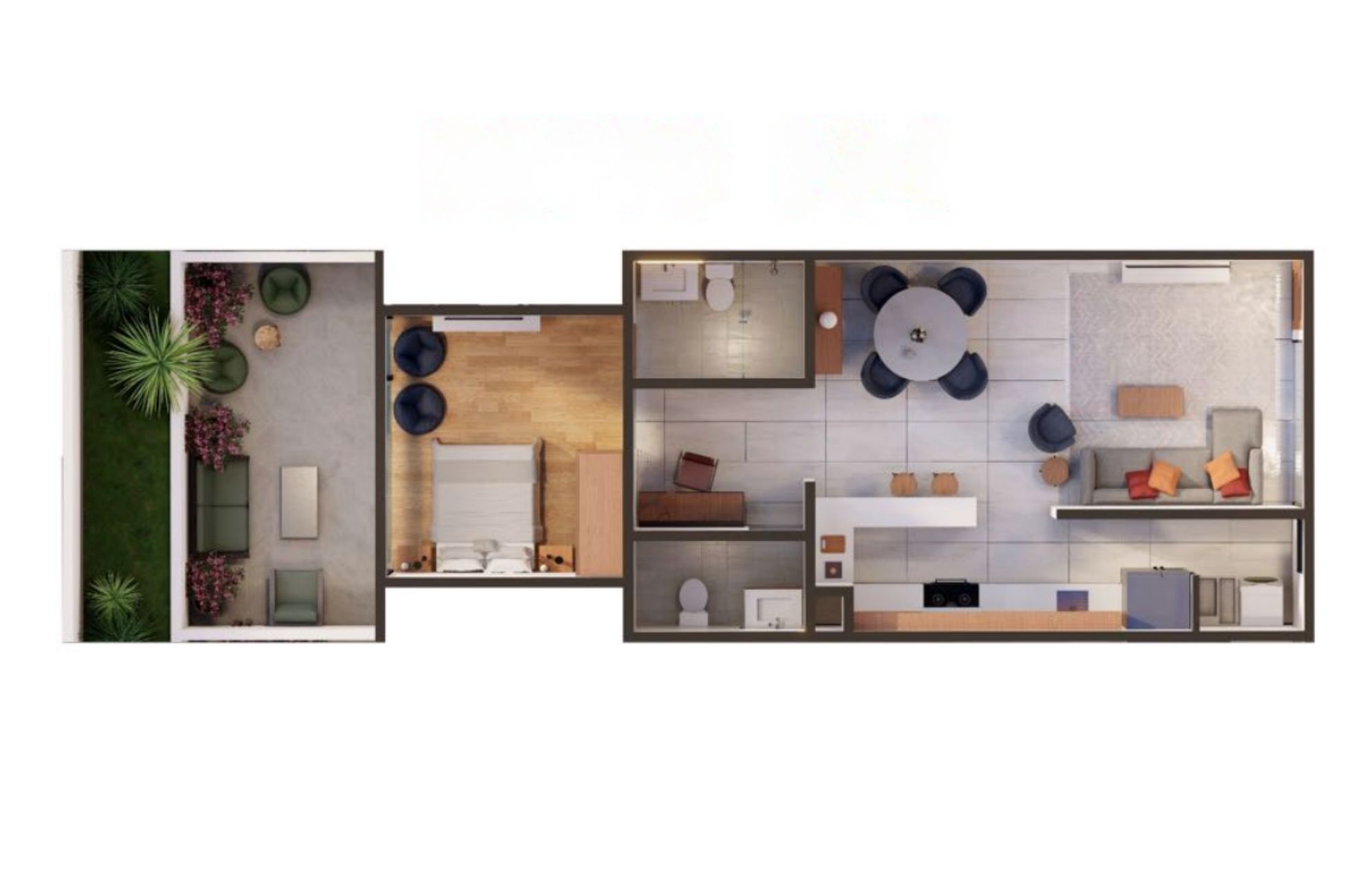 Departamento con sistemas lock-off, Vista al jard&iacute;n, Roof garden y coworking, En venta