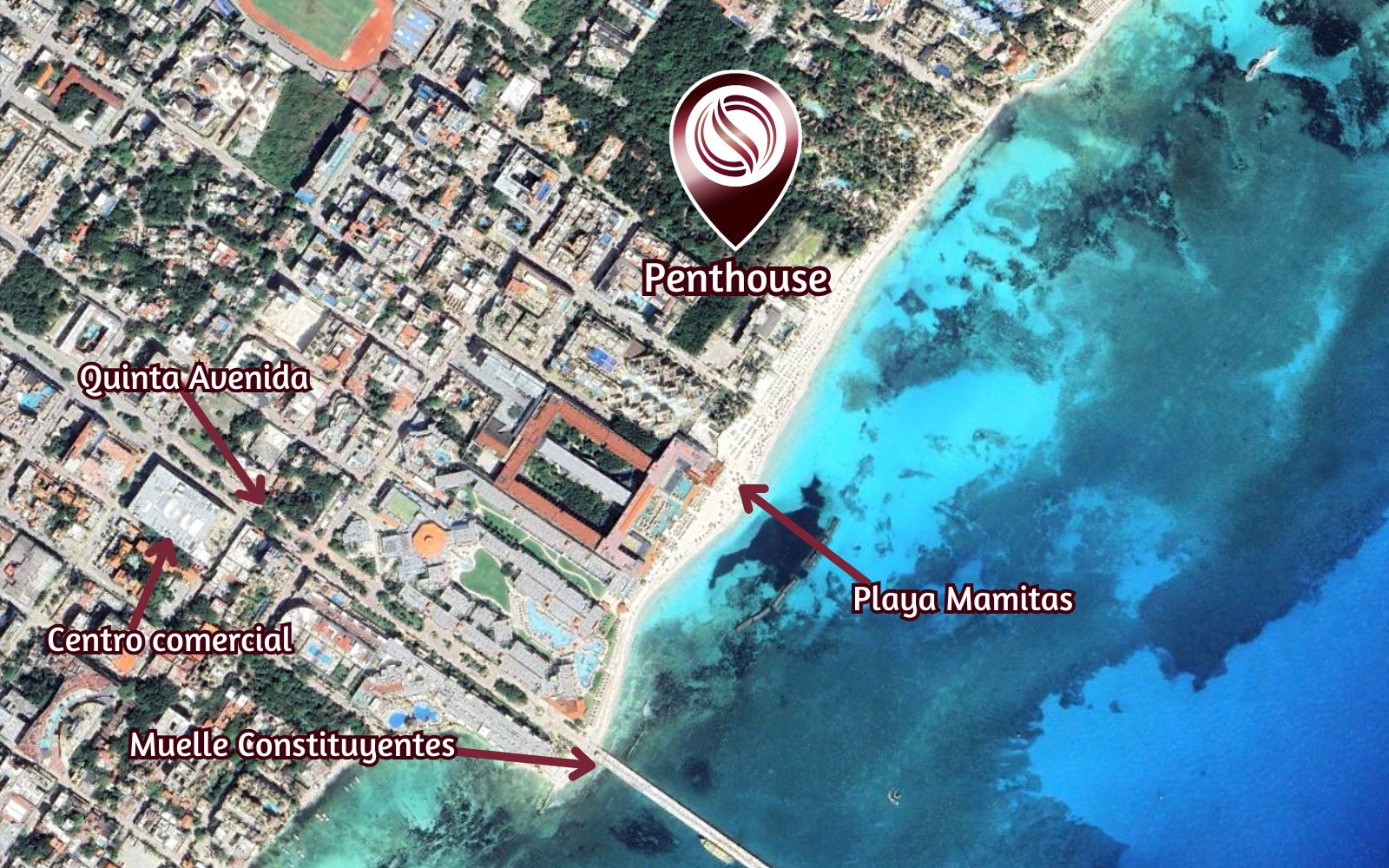 Penthouse frente al mar, con alberca, pre-venta Playa del Carmen.