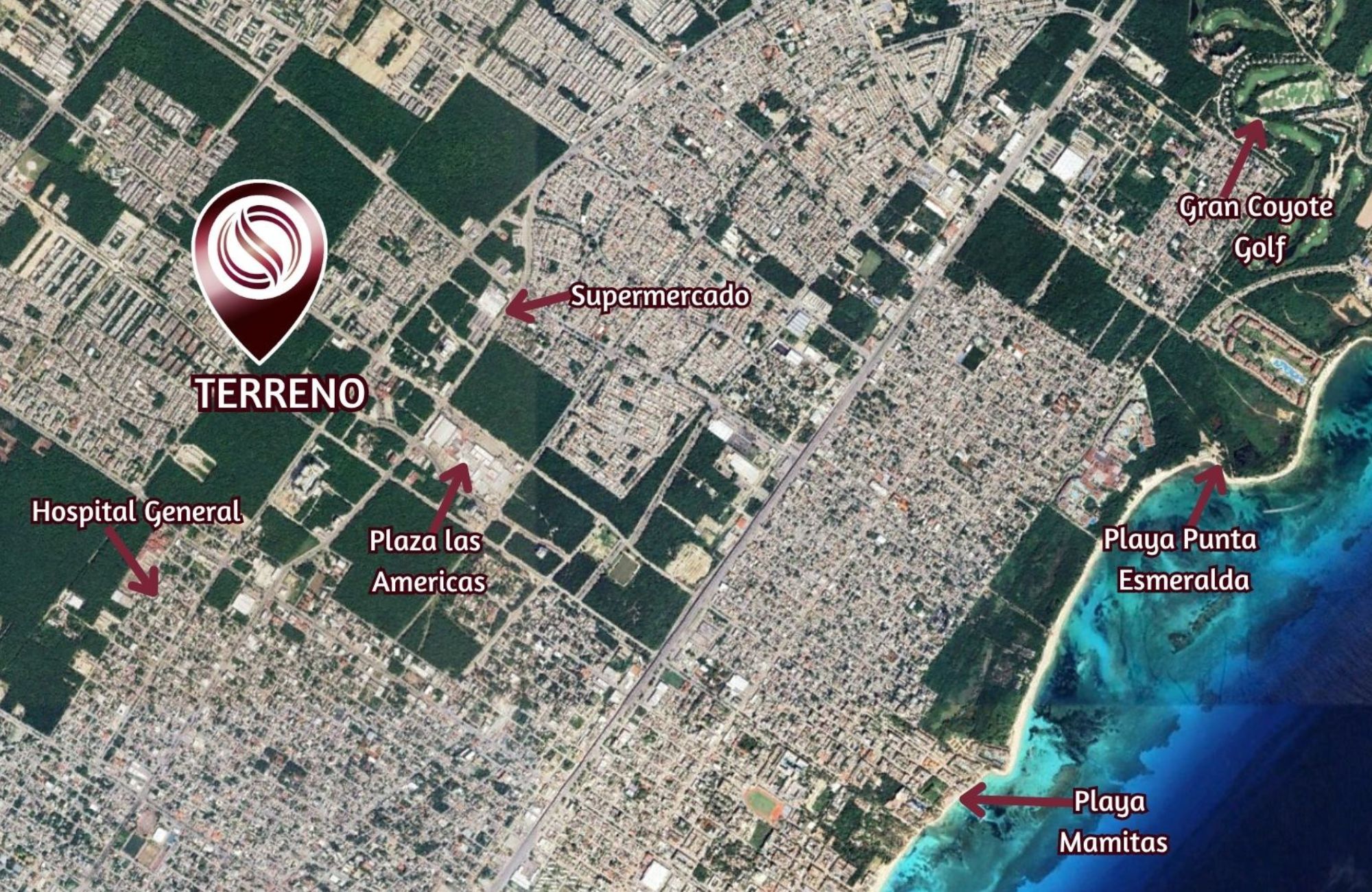 636 m2 lot, in gated community with private cenote, for sale Playa del Carmen.