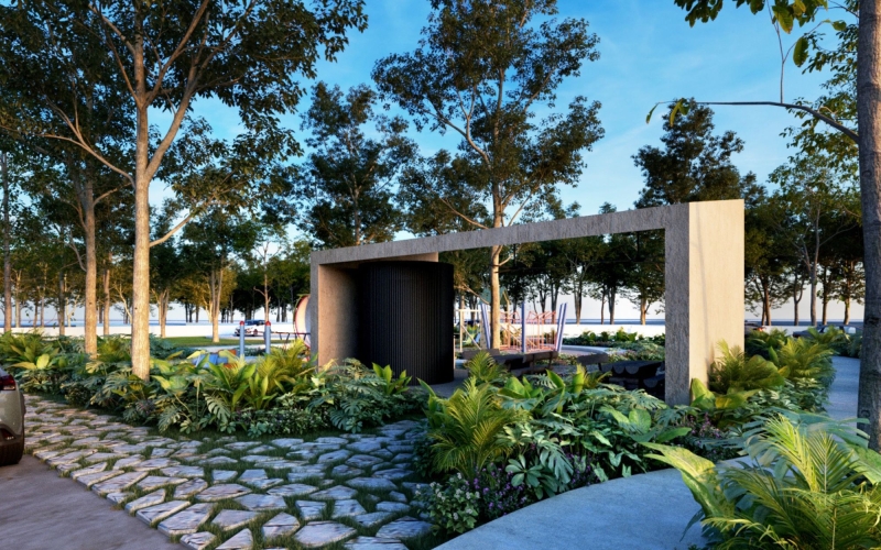 320 m&sup2; lot for sale with amenities including a dog park.