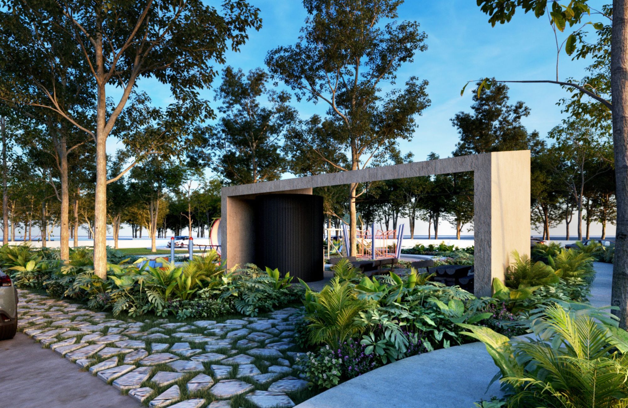 970 m2 lot, in gated community with private cenote, for sale Playa del Carmen.