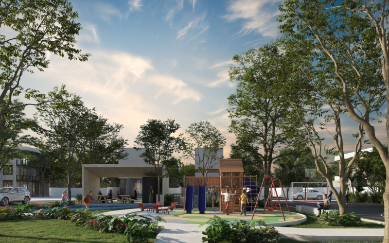 700 m&sup2; lot for sale with amenities including a children&amp;#39;s playground.