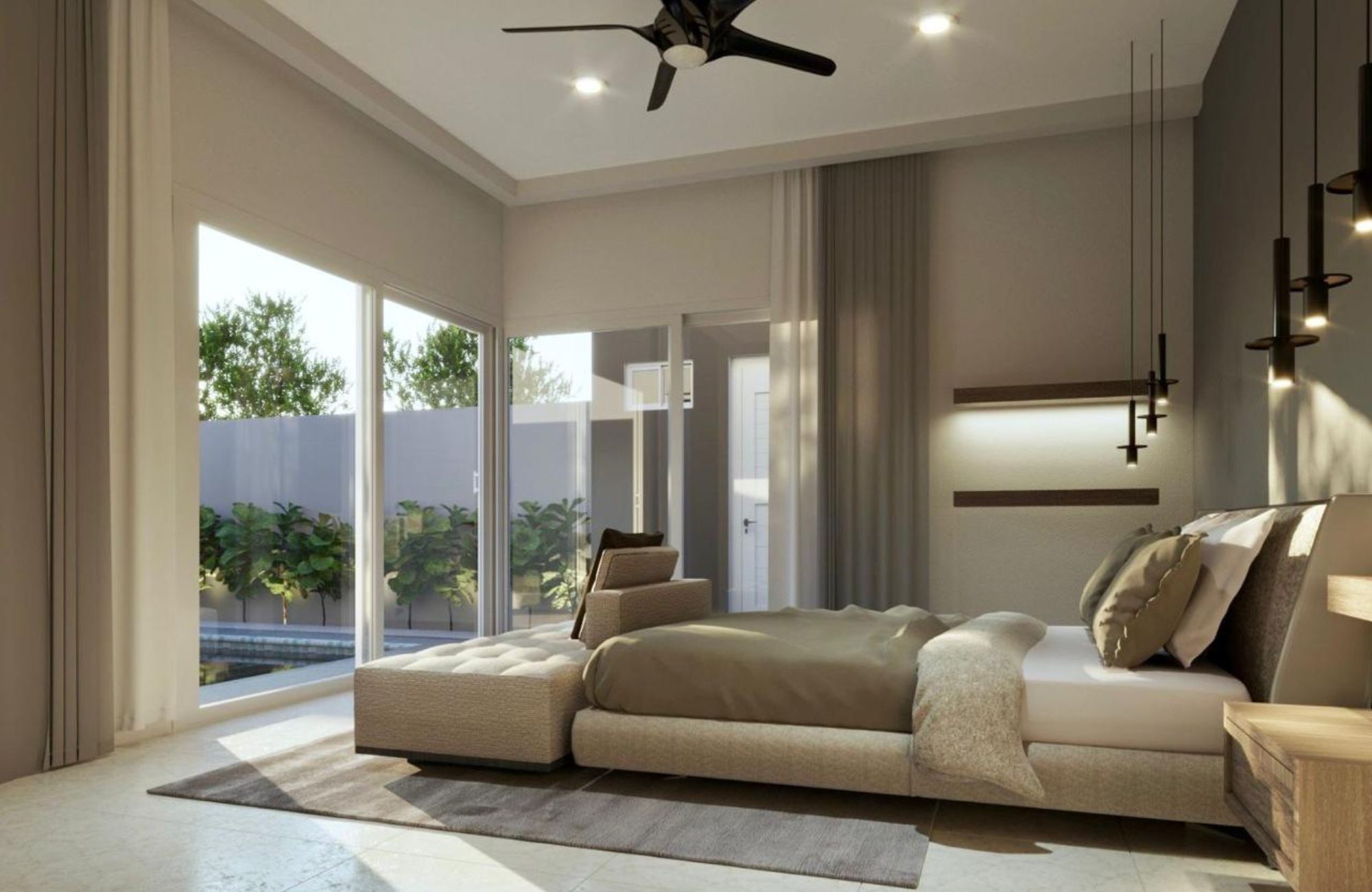 Single-story home within a golf course community with private pool