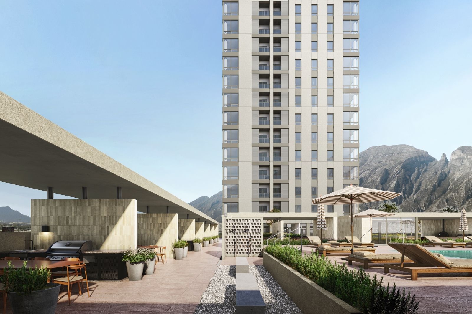 Condo with pool, golf simulator, and panoramic terraces, for sale