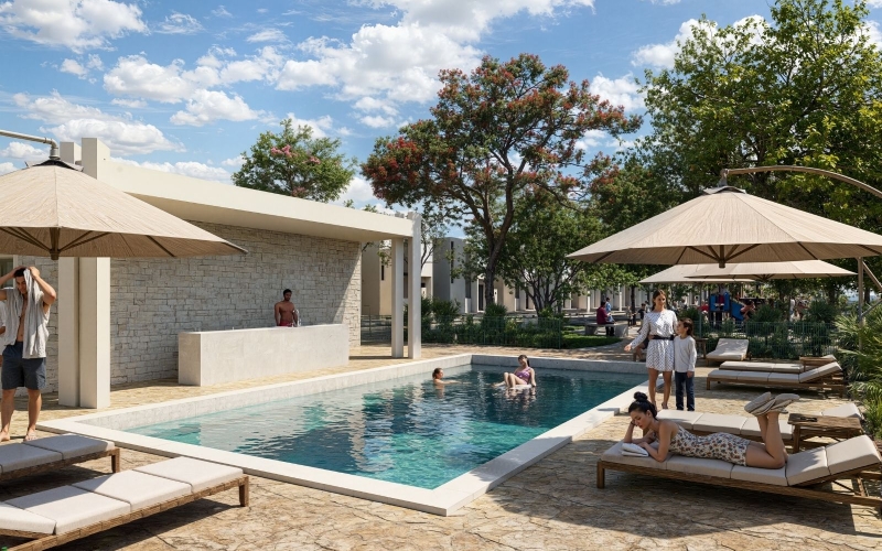 Family residence with spacious interiors, garden, and green areas for sale