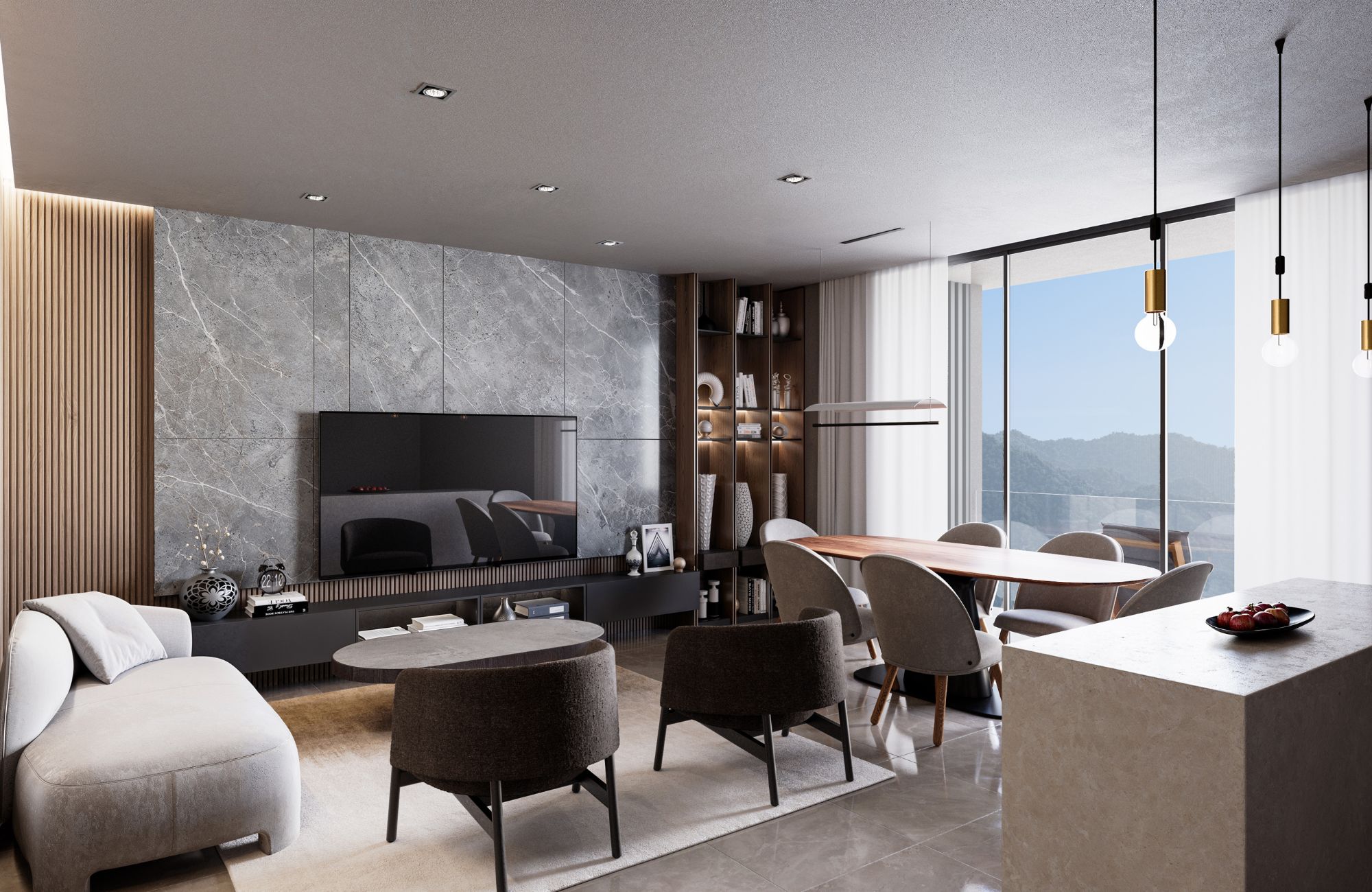 Contemporary condo with terrace, pool, and social areas, for sale