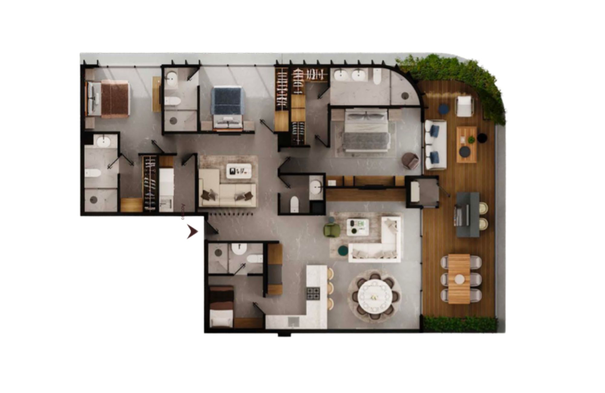 Penthouse with private terrace, spa, cinema, and swimming pool, for sale