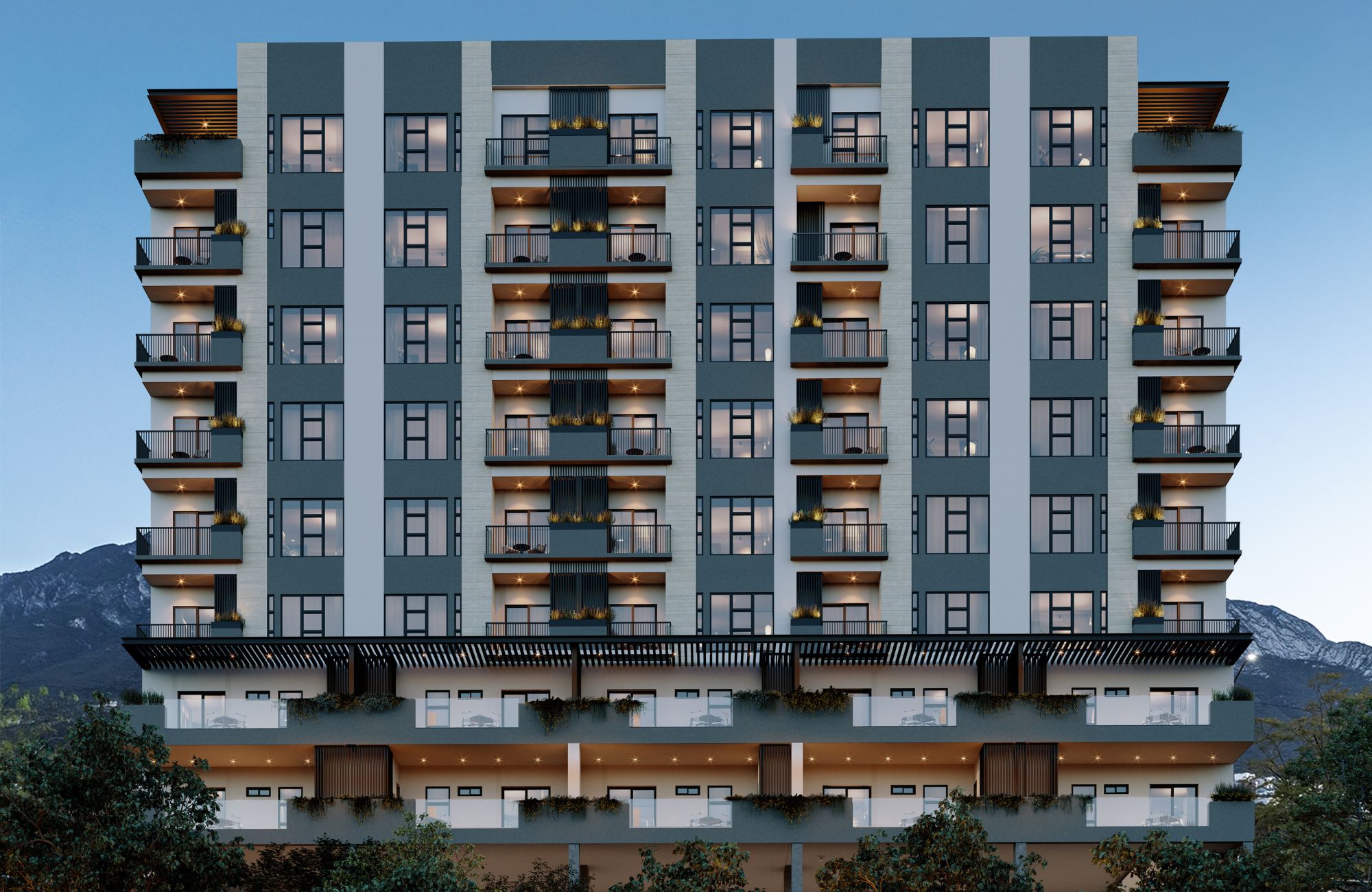 Penthouse with private balcony, pool, and coworking for sale