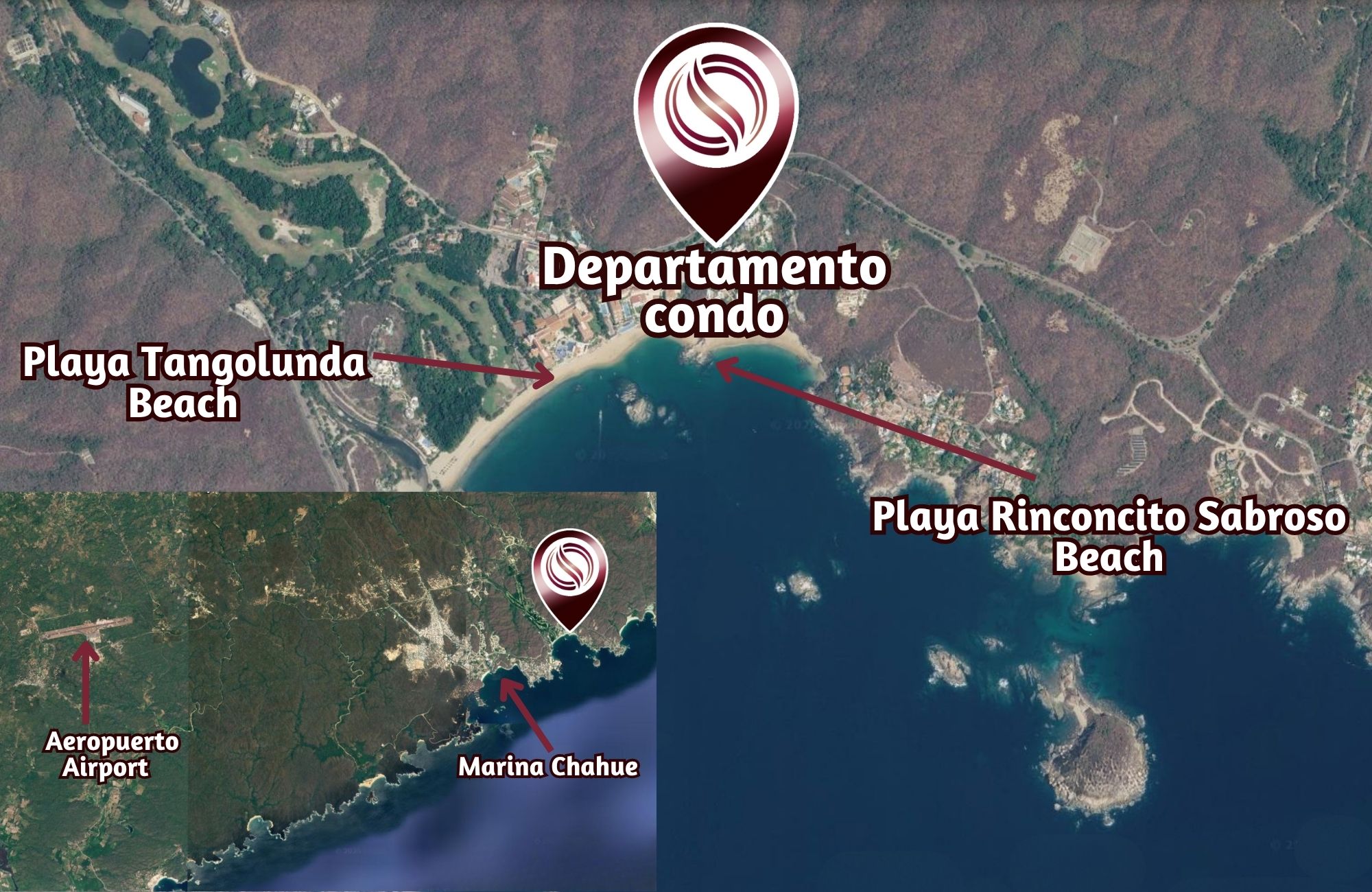 Condo near the beach, common terrace with panoramic view, pool and gym, wheelchairs friendly, under construction, for sale Tangolunda, Huatu
