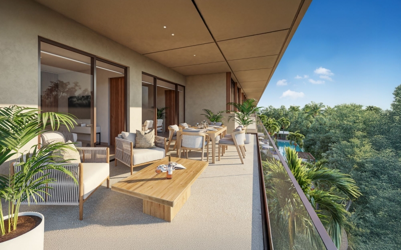 Departamento con terraza privada, family lounge, alberca, elevadores, en venta&nbsp;