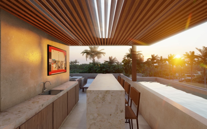 House for sale, Rooftop, private pool and beach club, totally furnished, Chuburn&aacute;, M&eacute;rida
