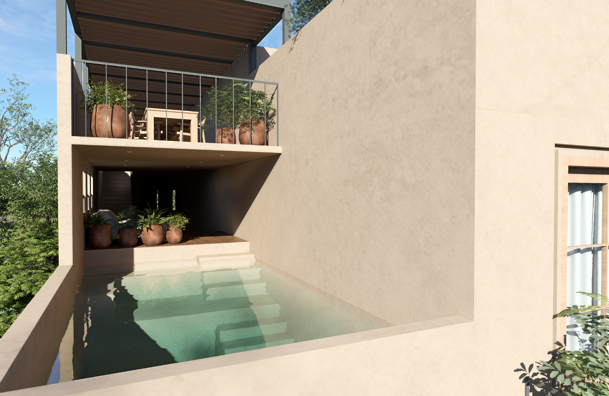 Bright loft with terrace, swimming pool, sun loungers, and umbrellas for sale
